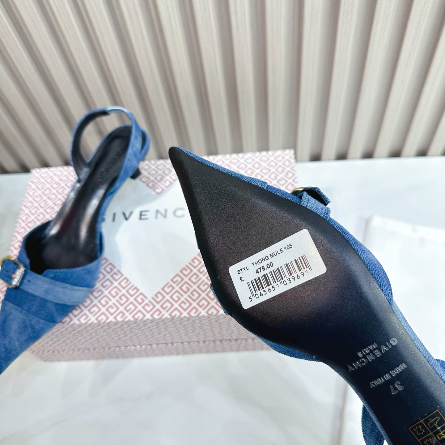 Givenchy Women's Blue Denim Slingback Kitten Heels with Buckle Accent 10 i1741495779222 9196 0 8