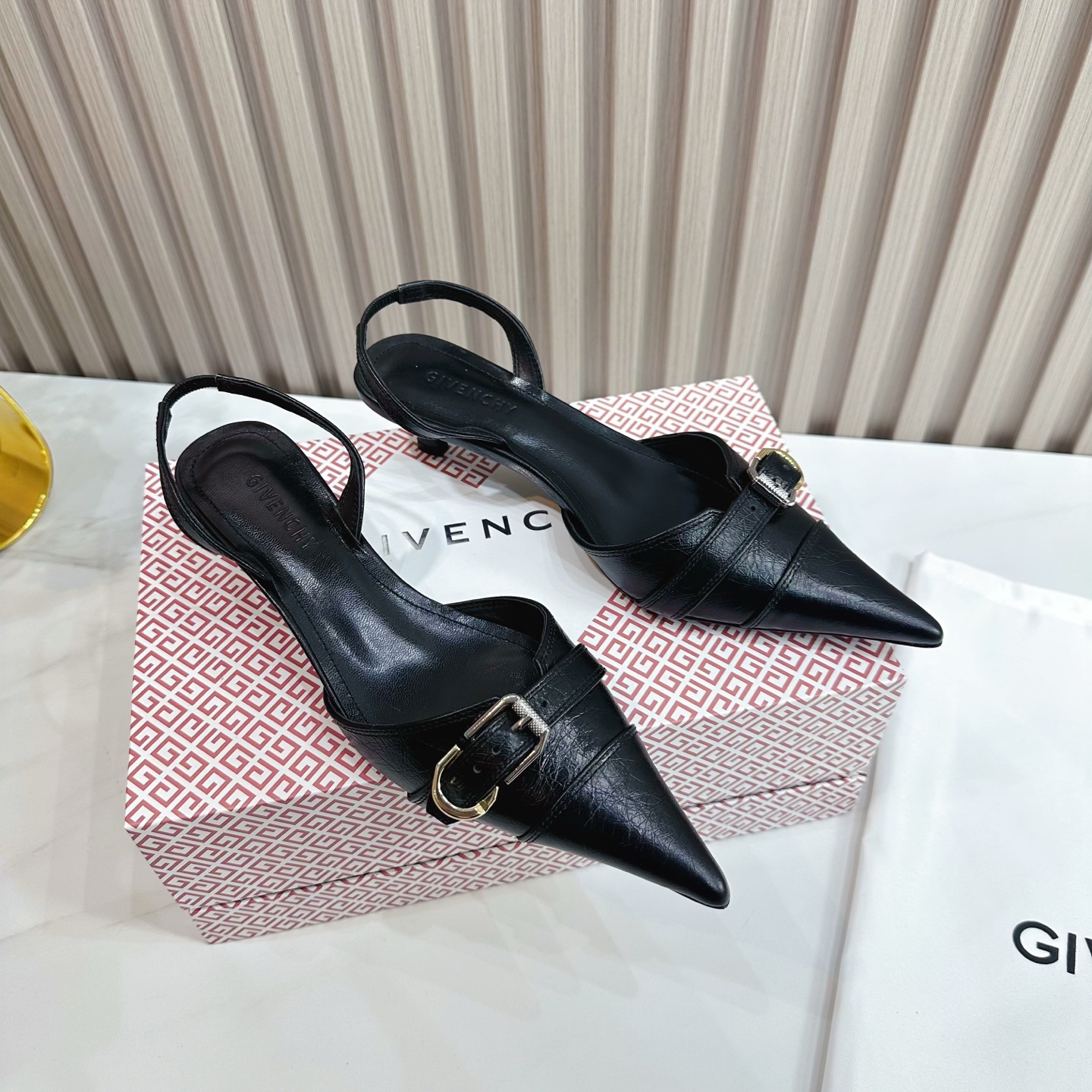 Givenchy Slingback Pumps in Leather with Buckle Detail, Pointed Toe 3 i1741495803902 5674 0 0