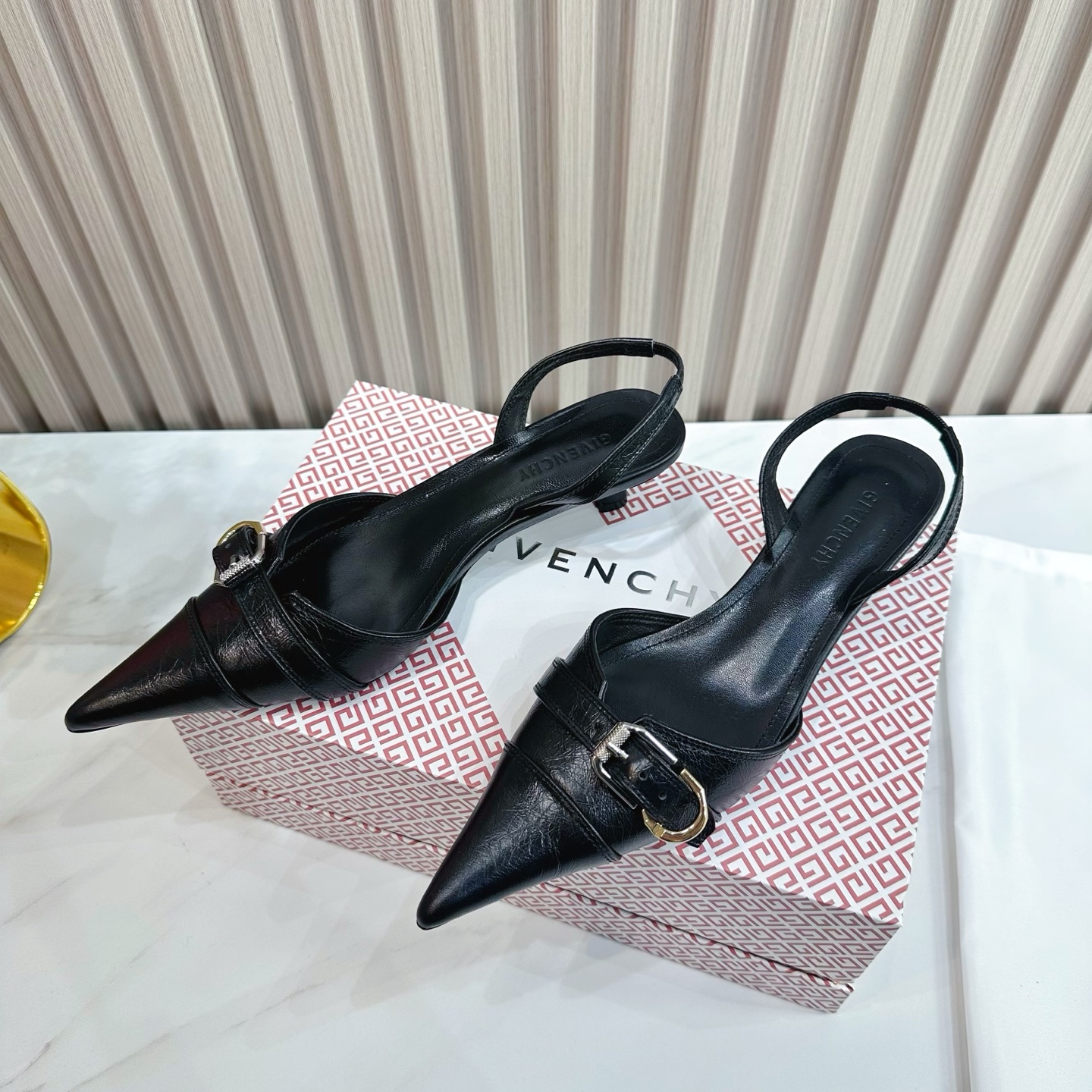 Givenchy Slingback Pumps in Leather with Buckle Detail, Pointed Toe 4 i1741495803916 7479 0 1