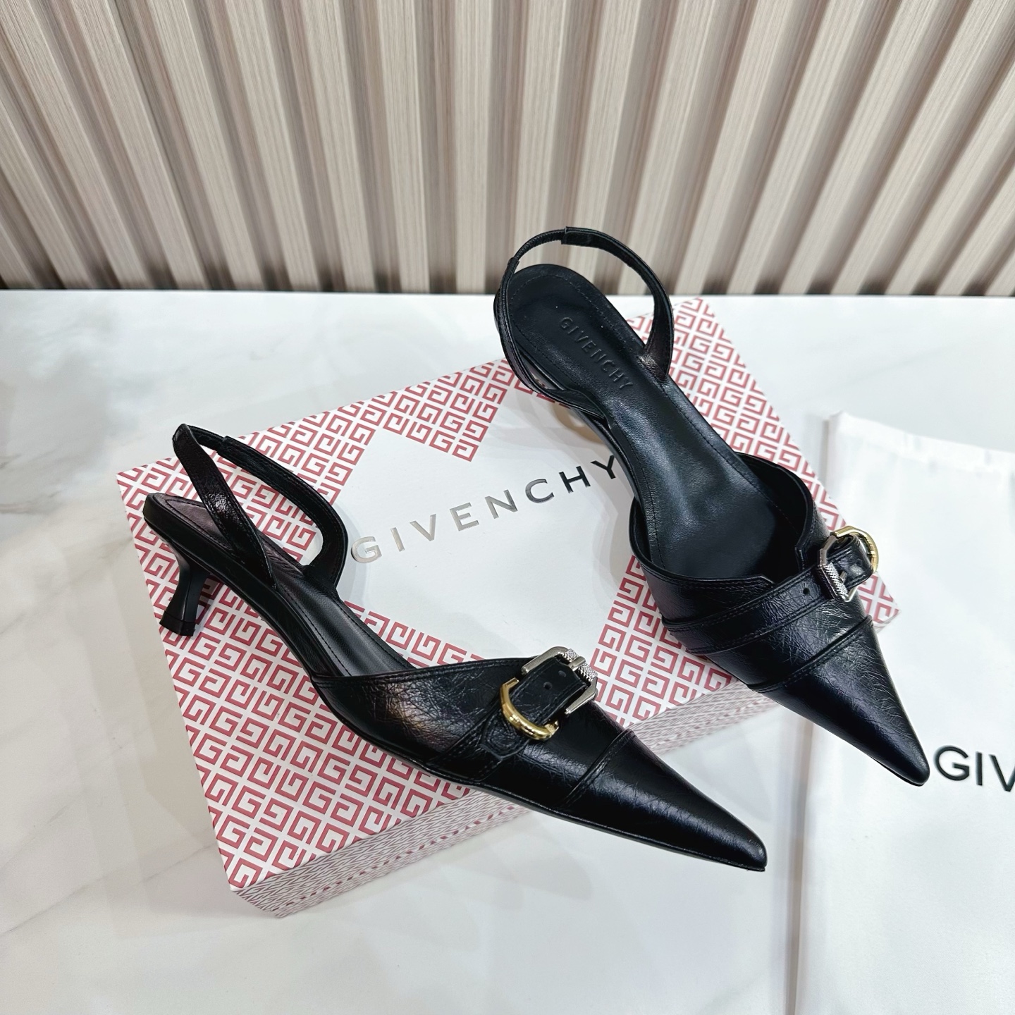 Givenchy Slingback Pumps in Leather with Buckle Detail, Pointed Toe 7 i1741495807147 2253 0 5