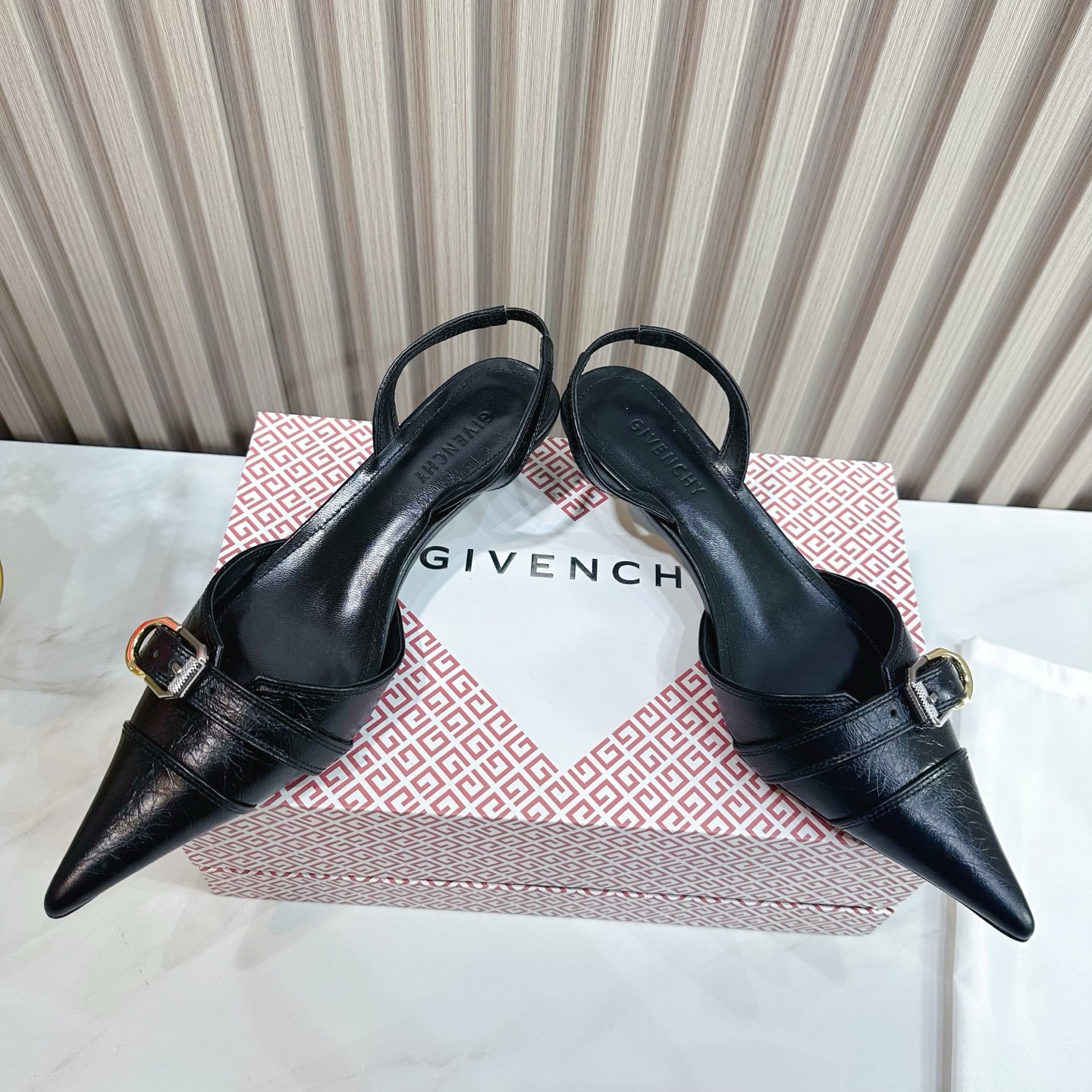 Givenchy Slingback Pumps in Leather with Buckle Detail, Pointed Toe 5 i1741495807165 9441 0 2