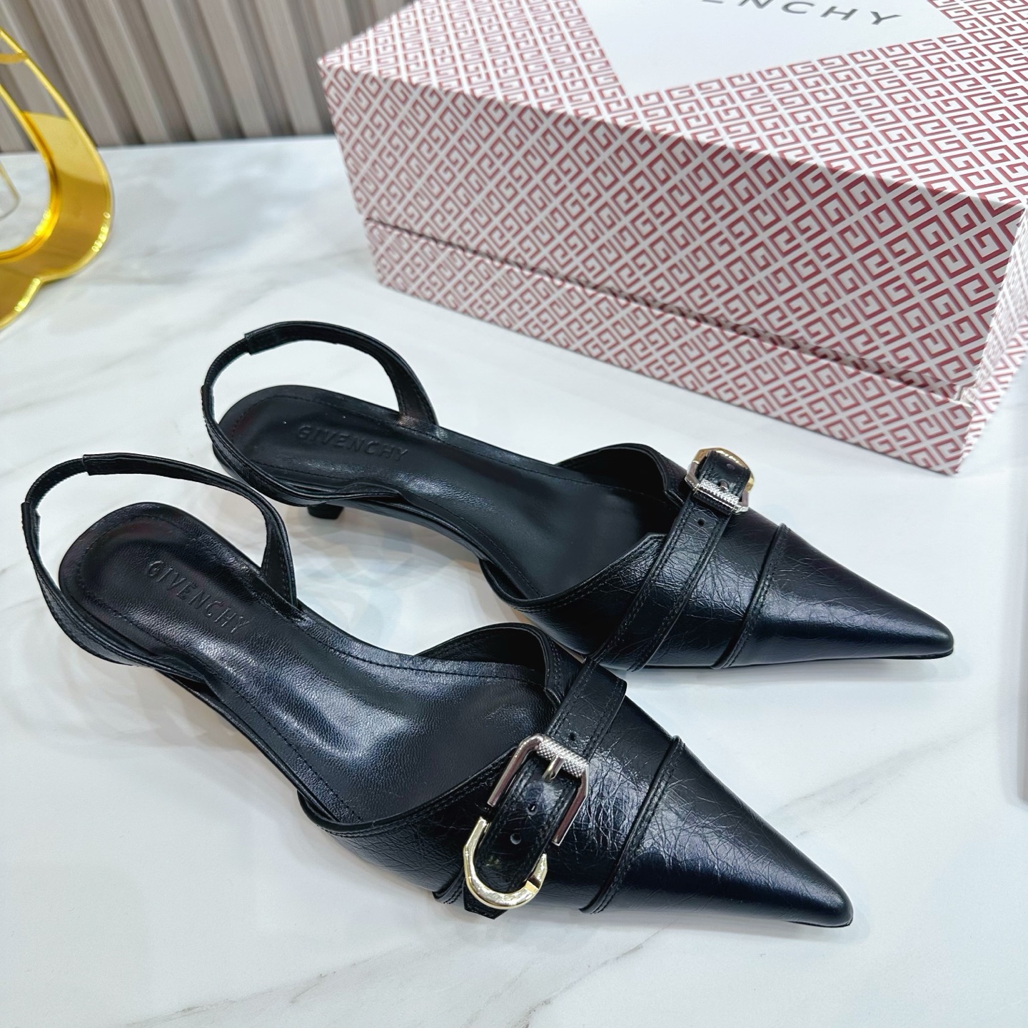 Givenchy Slingback Pumps in Leather with Buckle Detail, Pointed Toe 6 i1741495807185 6235 0 3