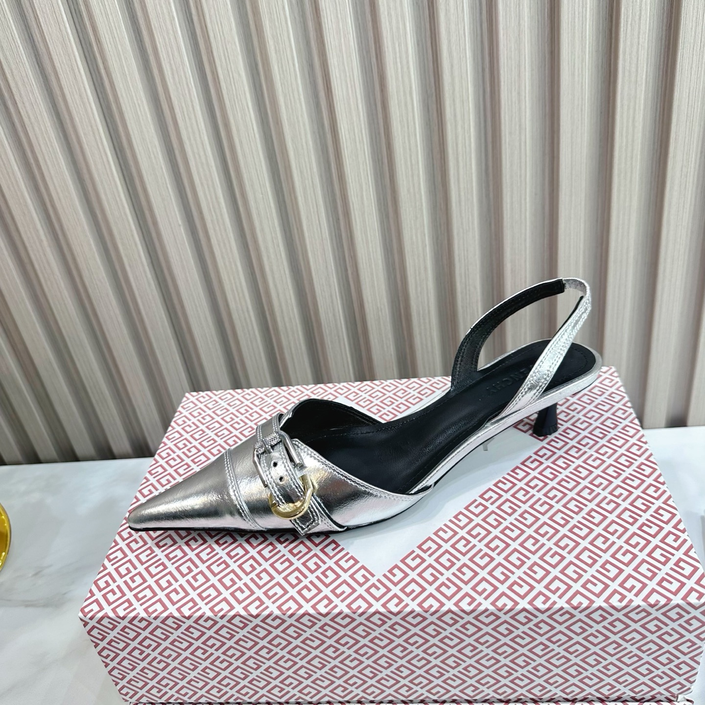 Givenchy Slingback Heels - Silver Leather Pointed Toe Pumps 2 i1741495833768 232 0 4