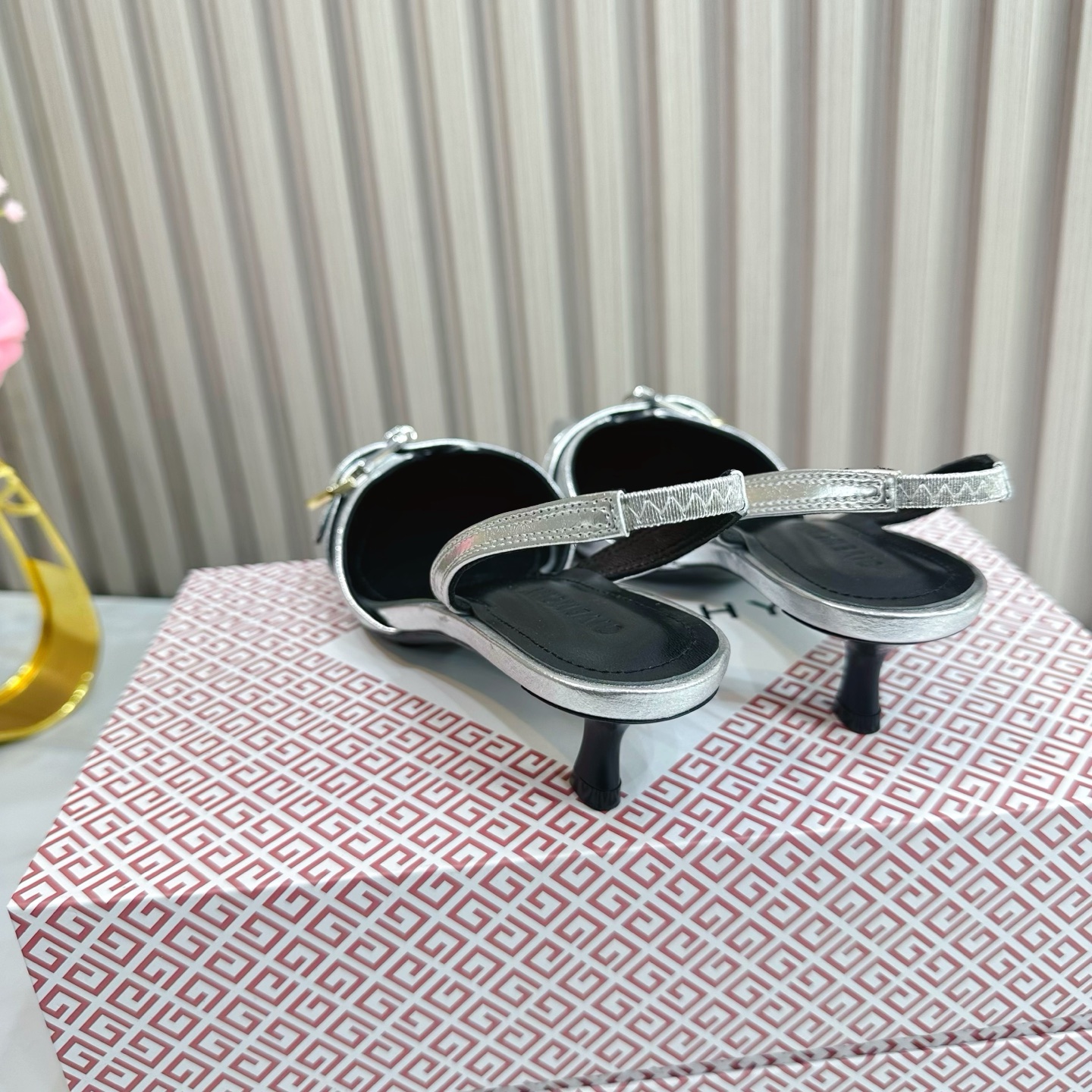 Givenchy Slingback Heels - Silver Leather Pointed Toe Pumps 10 i1741495833825 3321 0 8