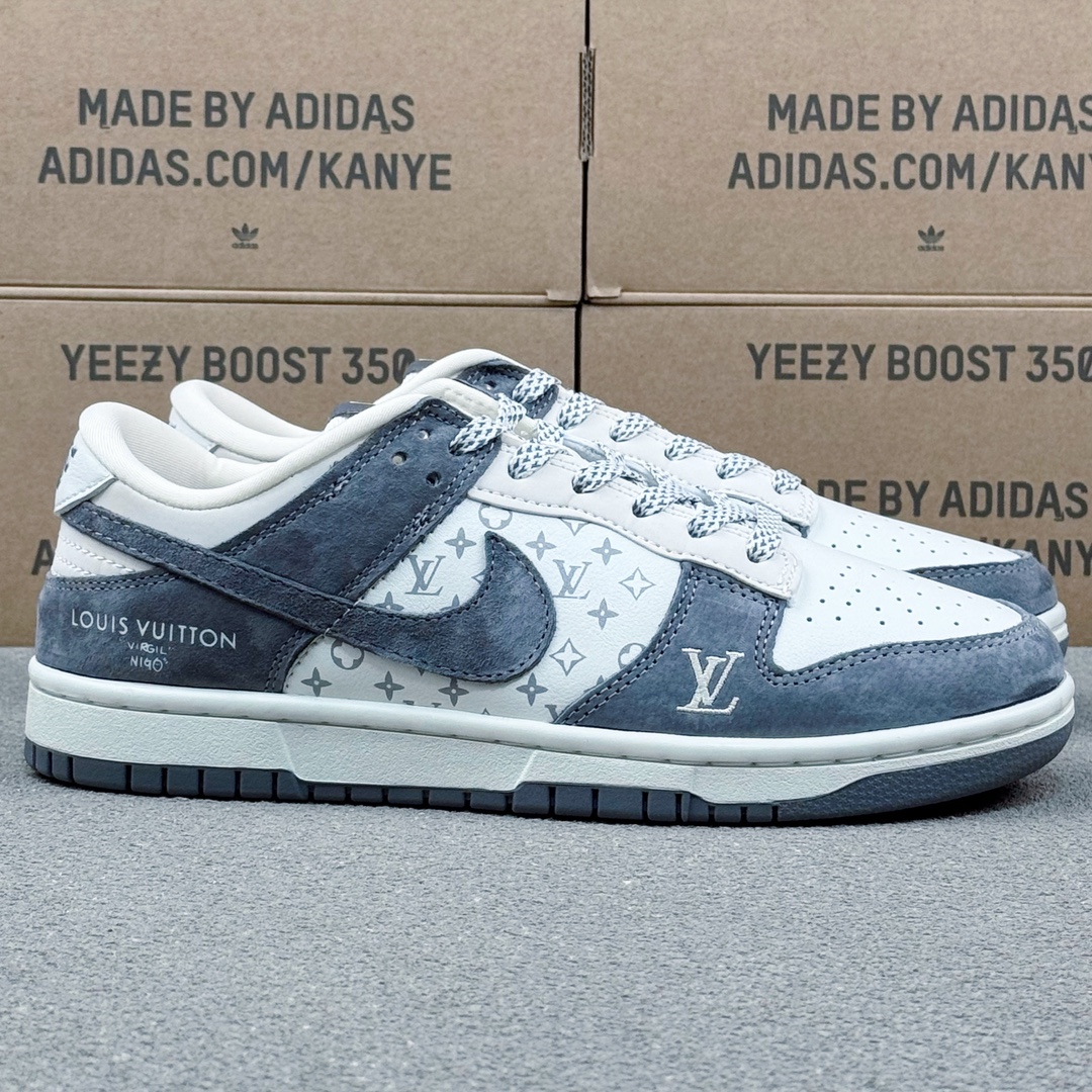 NK SB Dunk Low LV Collaboration Suede Grey Anniversary Custom Low-Top 6