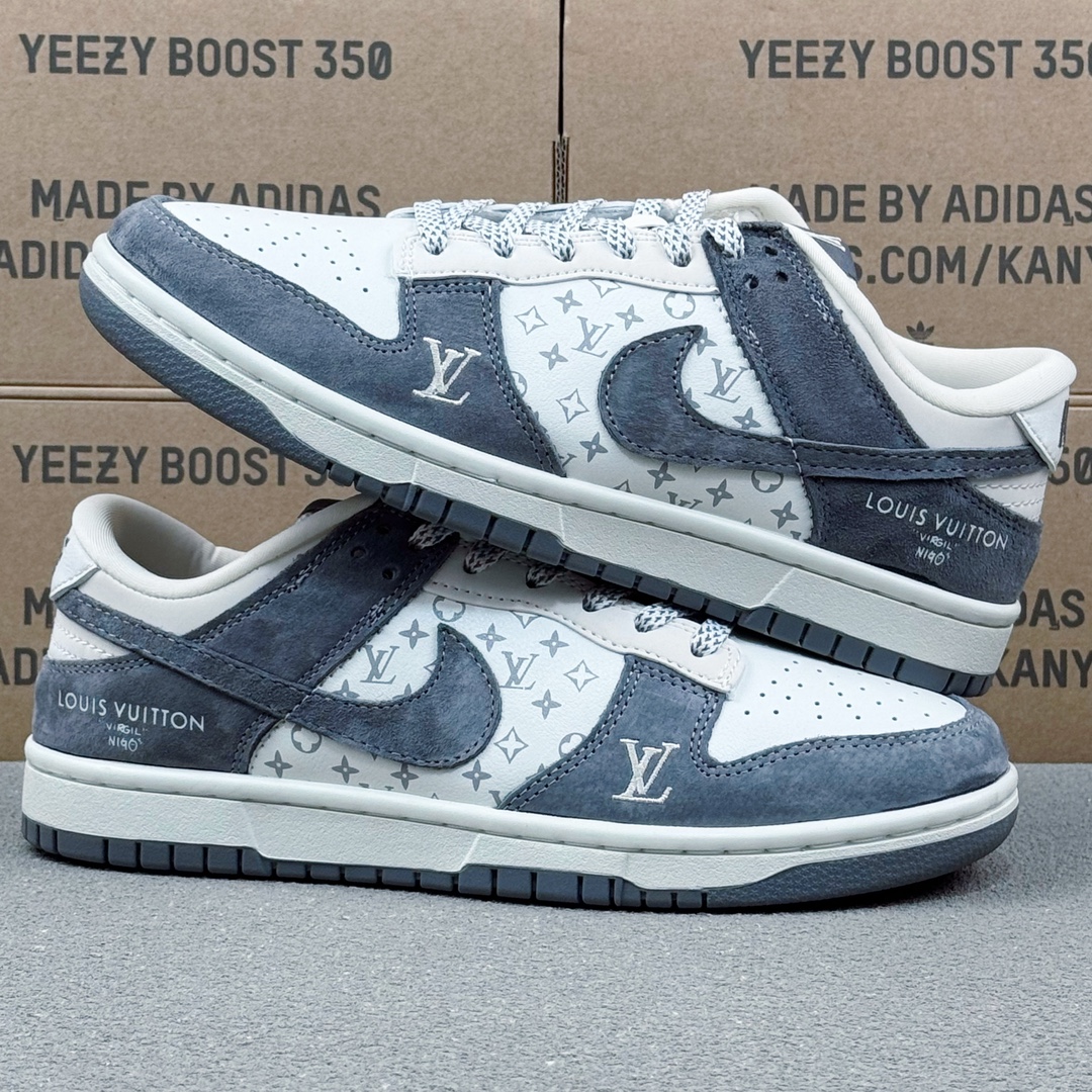 NK SB Dunk Low LV Collaboration Suede Grey Anniversary Custom Low-Top 5