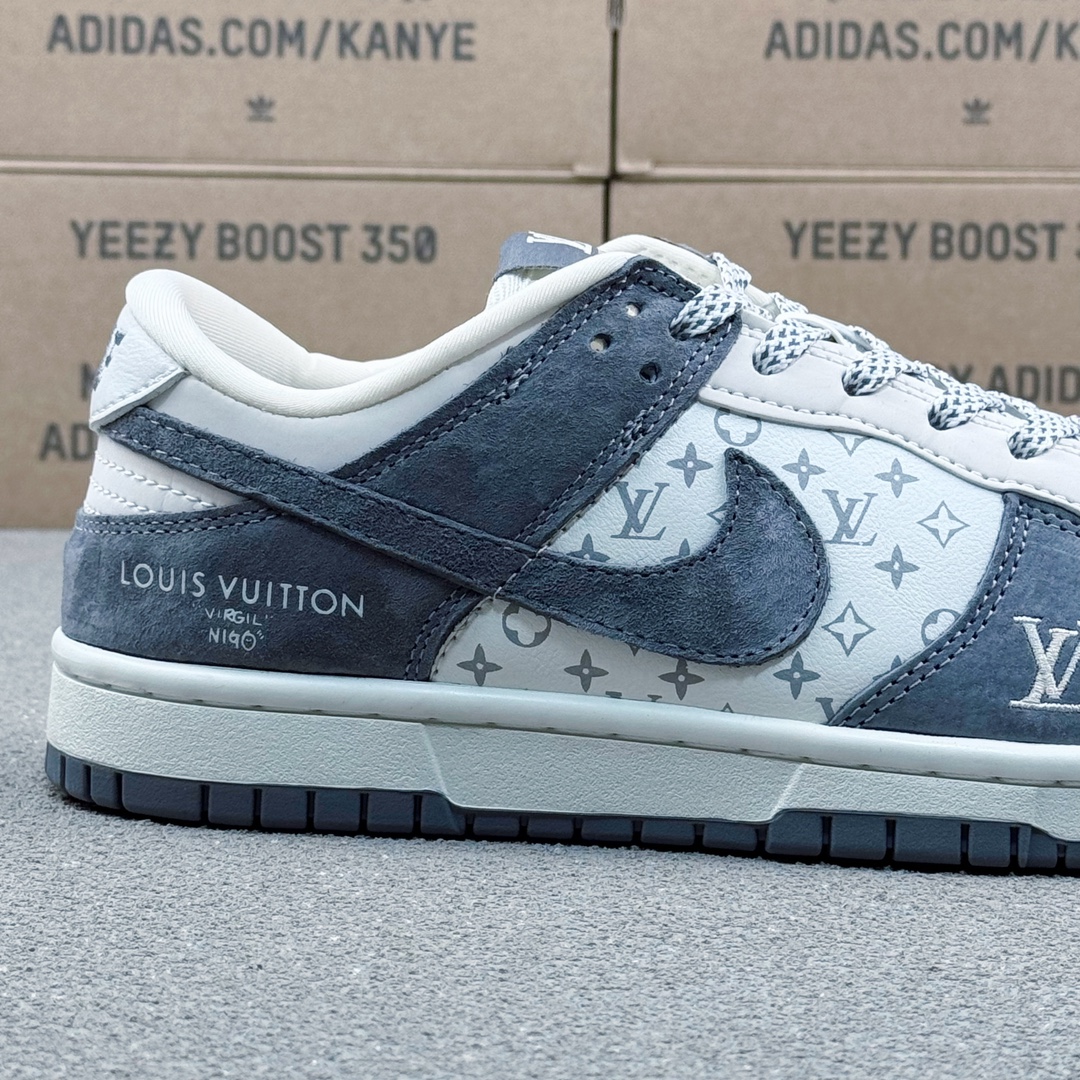 NK SB Dunk Low LV Collaboration Suede Grey Anniversary Custom Low-Top 8