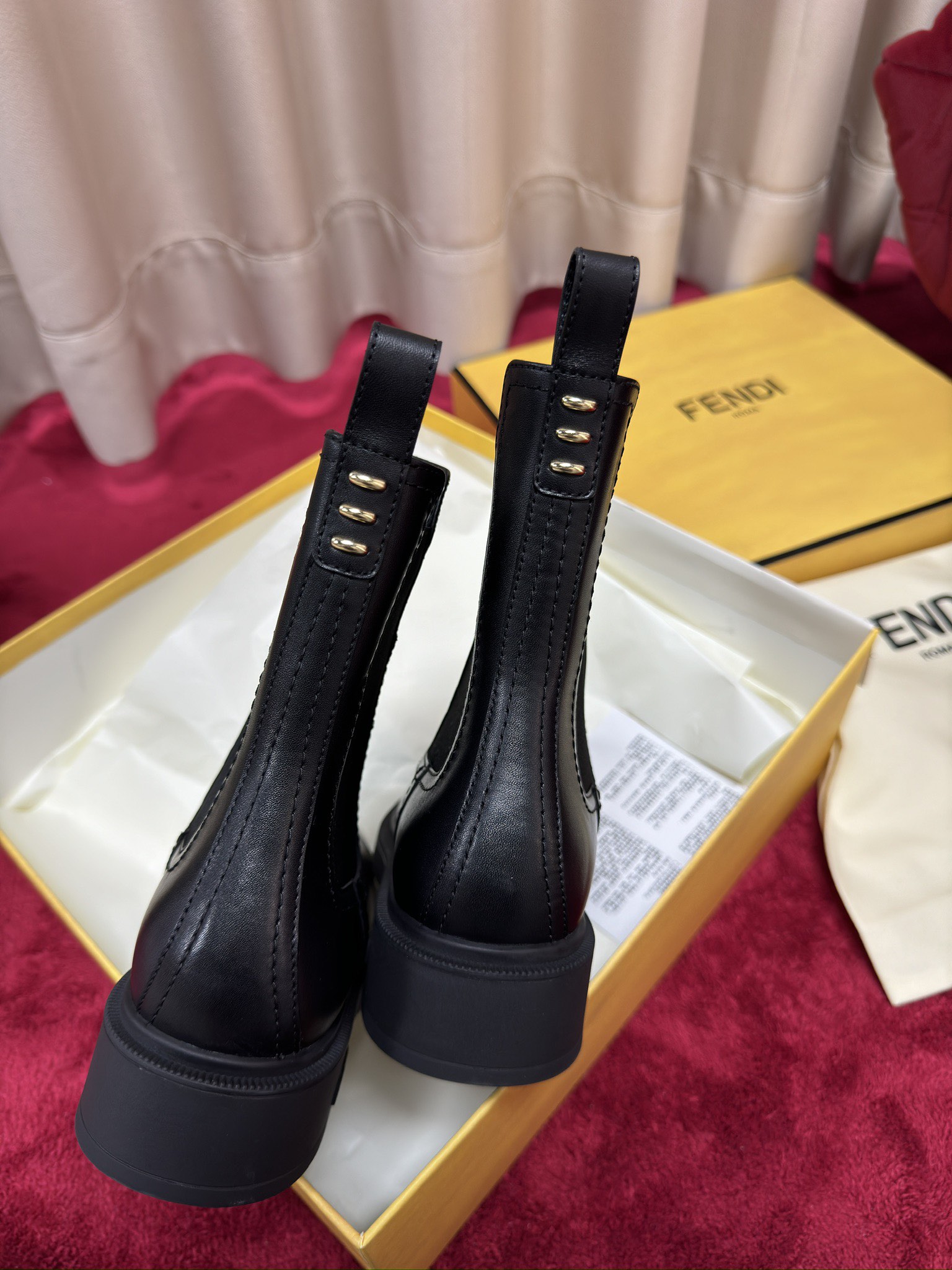 펜디 필로 가죽 모터사이클 부츠 93825 이미지 7