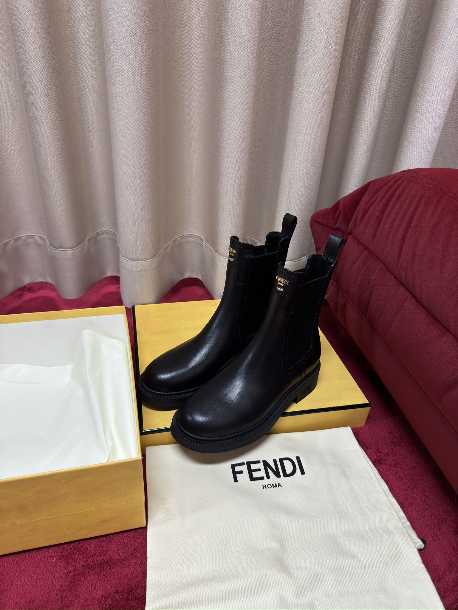 펜디 필로 가죽 모터사이클 부츠 93825 이미지 2