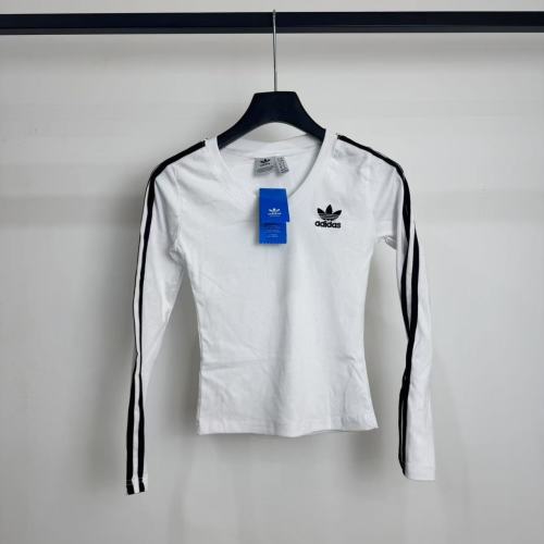 Adidas Women's V-Neck Long Sleeve T-Shirt - Slim Fit, Embroidered Logo 1 Adidas Women's V-Neck Long Sleeve T-Shirt - Slim Fit, Embroidered Logo