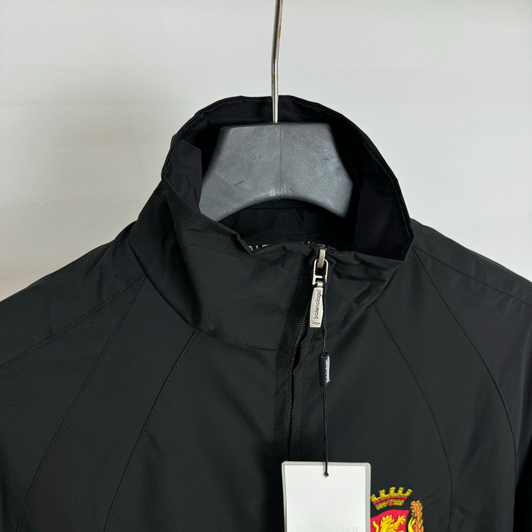 Balenciaga Paris BLCG 24SS United Football Jacket: High-Quality, All-Fruit Fabric, Custom Zipping, Unisex, Black, Various Sizes - 图片 3