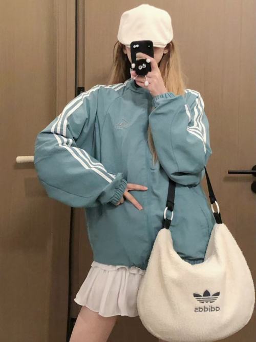 Adidas Women's Lightweight Windbreaker Jacket with Embroidered Stripes 1 Adidas Women's Lightweight Windbreaker Jacket with Embroidered Stripes