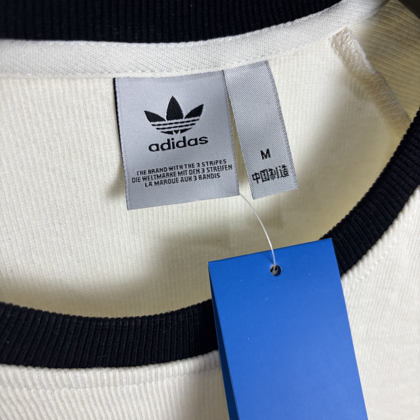 Adidas Women’s Classic Logo T-Shirt in Sky Blue and Rice White, Sizes S-XL. - 图片 3