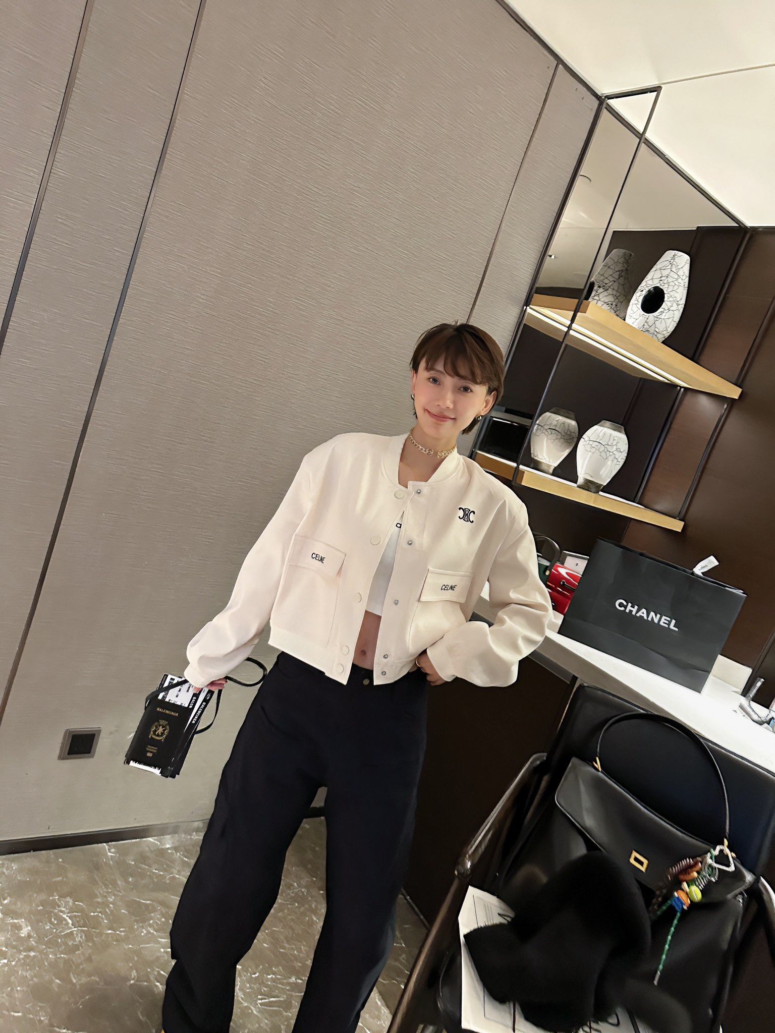 Celine Printed Cropped Jacket Elegant and Versatile for any Occasion