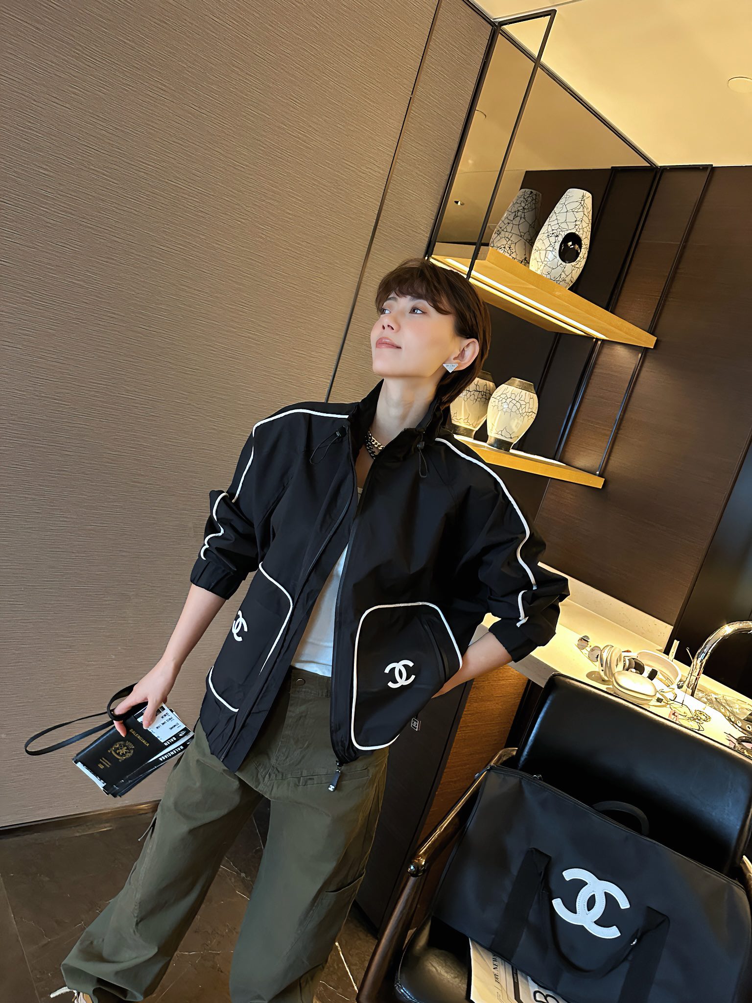 Chanel Vintage High Collar Windbreaker Jacket - Autumn Essential