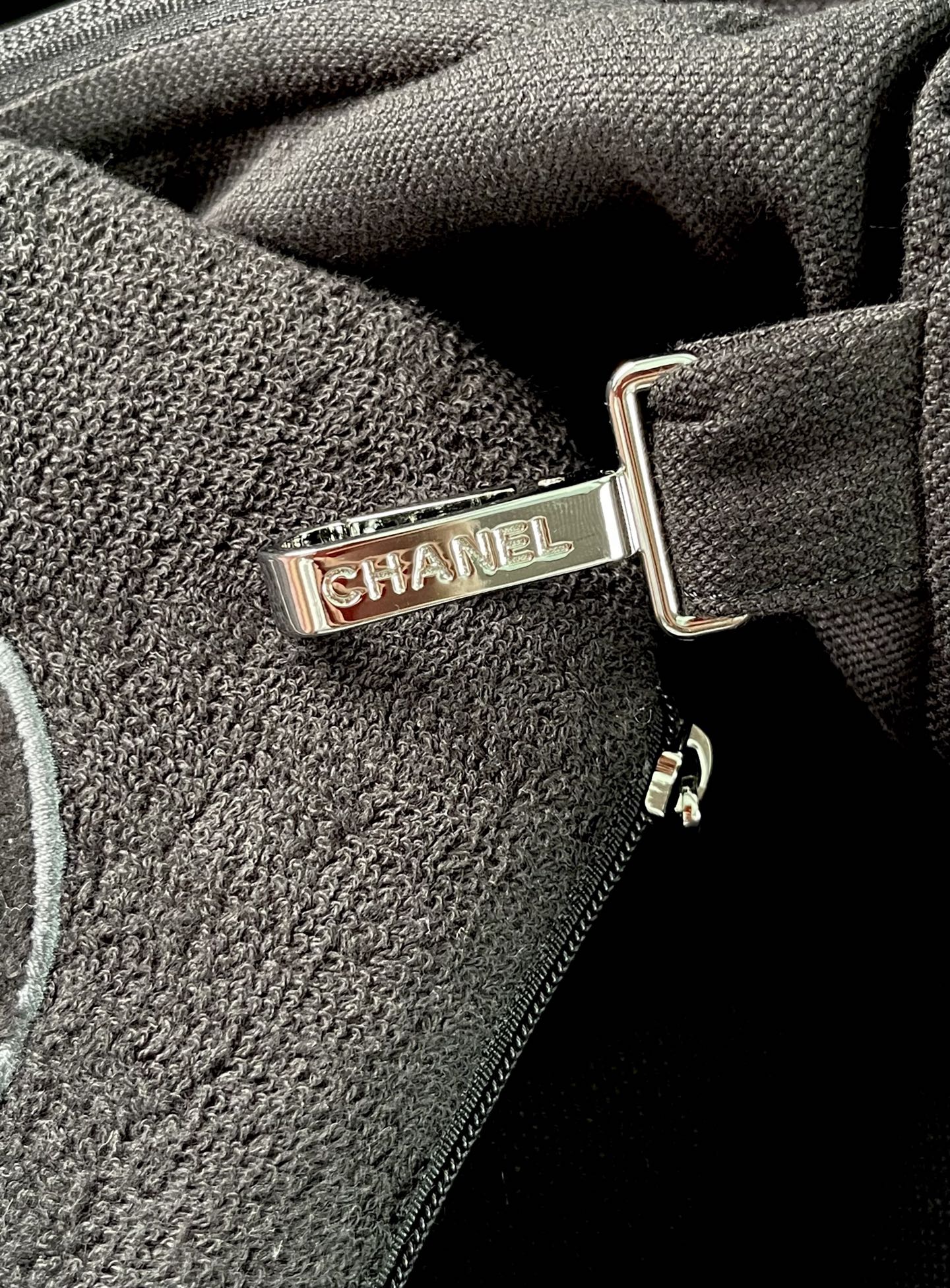 Chanel Gray CC Logo Hobo Bag