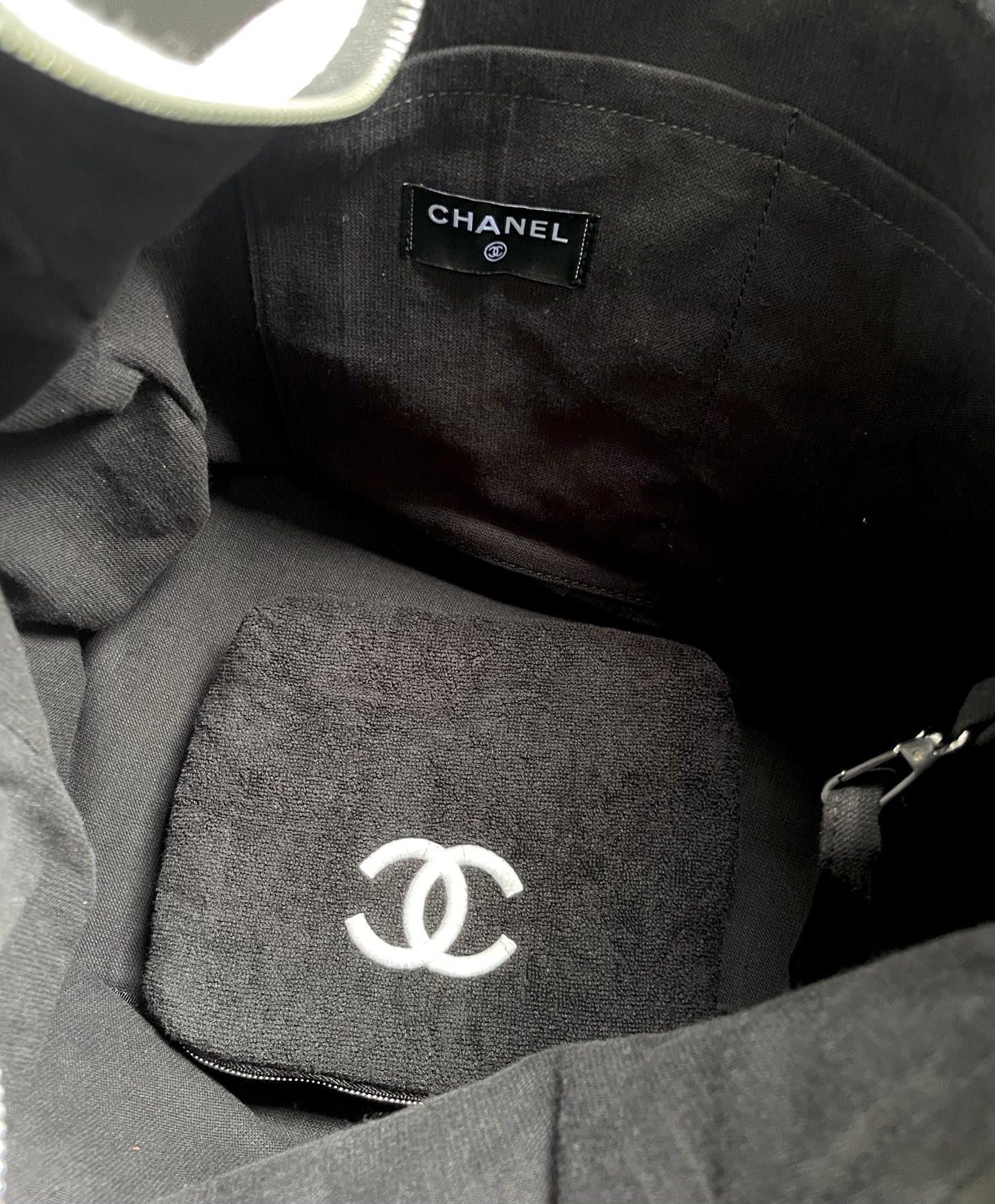 Chanel Two-Tone CC Logo Hobo Bag