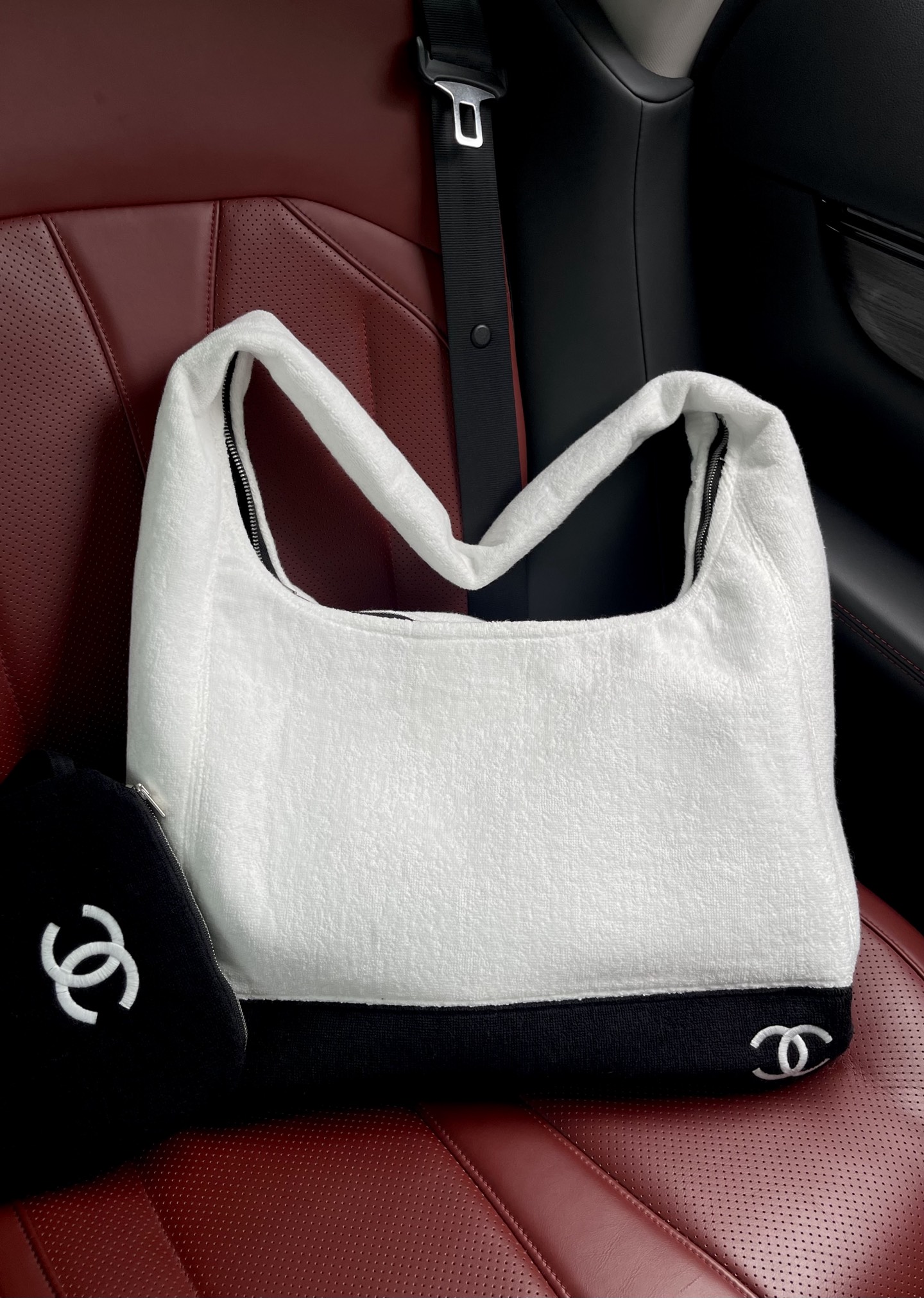 Chanel Two-Tone CC Logo Hobo Bag