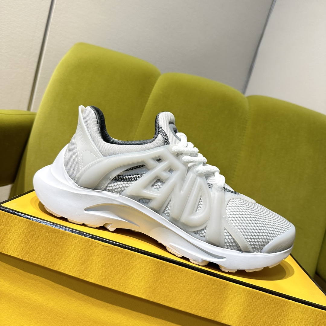 Réplique de concepteur
 Fendi Vente
 Chaussures De Sport Blanc Hommes Caoutchouc Peu importe