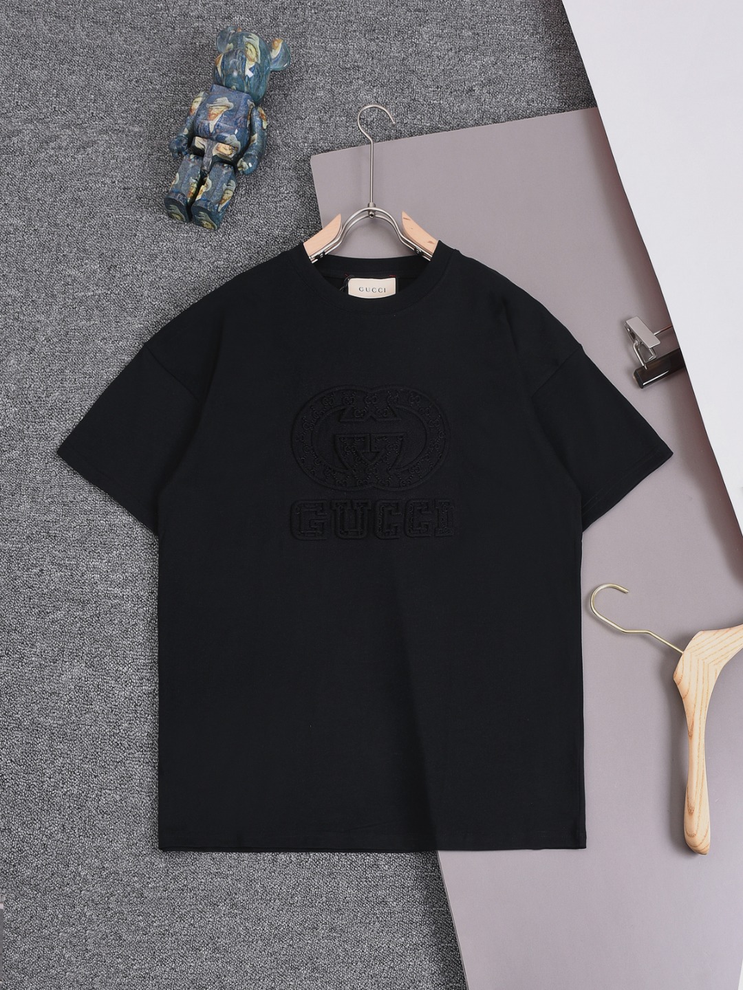 gucci 25SS Gucci primavera-verano última colección, camiseta de manga corta de cuello redondo con estampado de doble G …