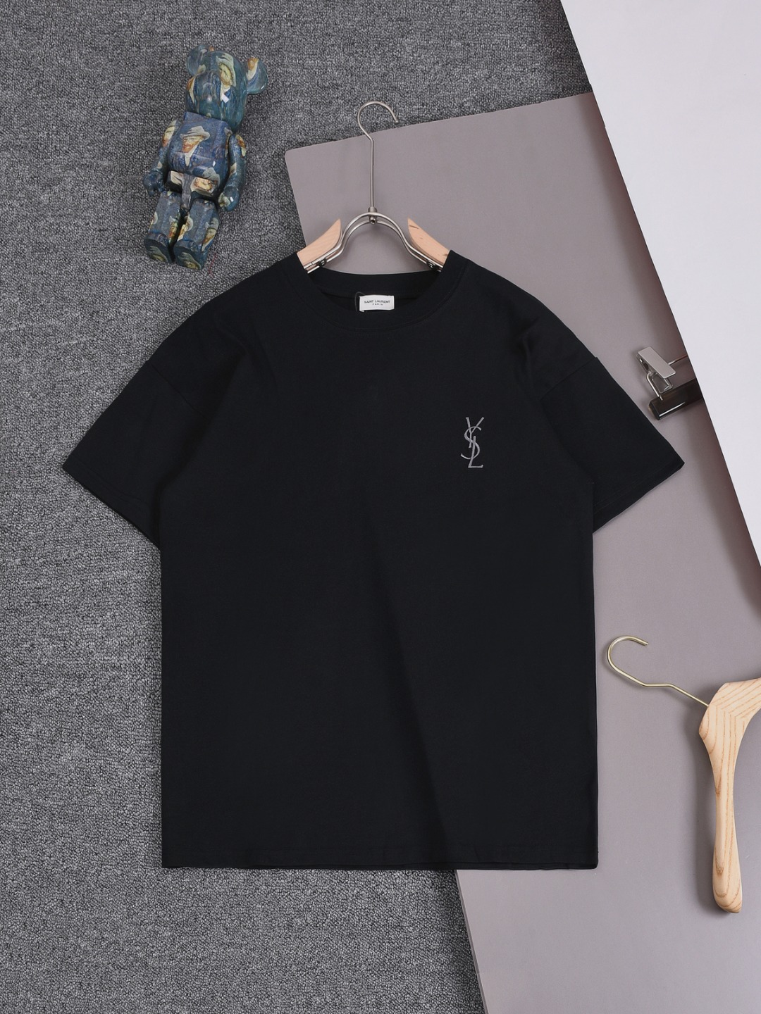 Classic YSL St. Roland Logo Short-Sleeved T-Shirt in 4 Colors, 4 Sizes
