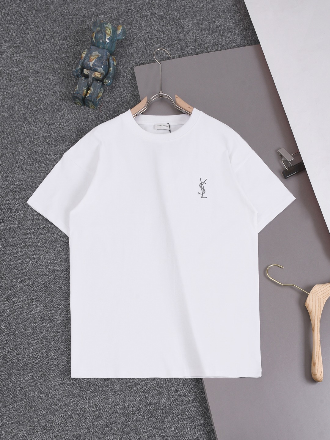 Classic Logo Short-Sleeved T-Shirts in Exclusive Cotton Fabric – YSL 25SS Collection - 图片 1