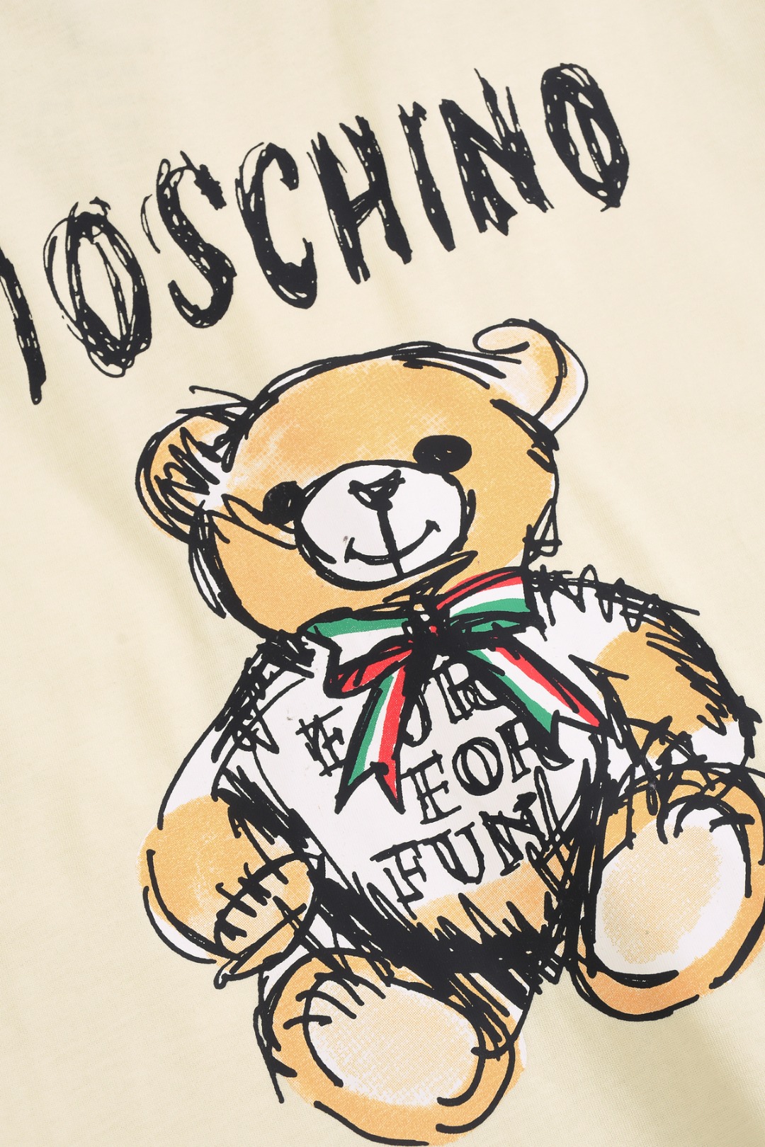 25SS Moschino Men’s Classic Logo Design T-shirt in Yellow, Black, and Red - 图片 5