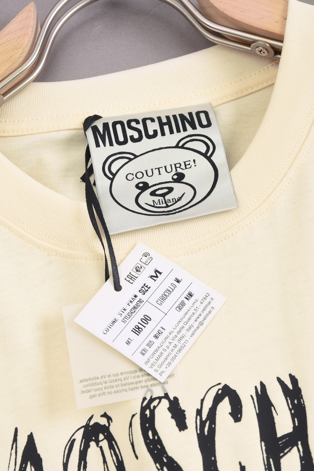 25SS Moschino Men’s Classic Logo Design T-shirt in Yellow, Black, and Red - 图片 8