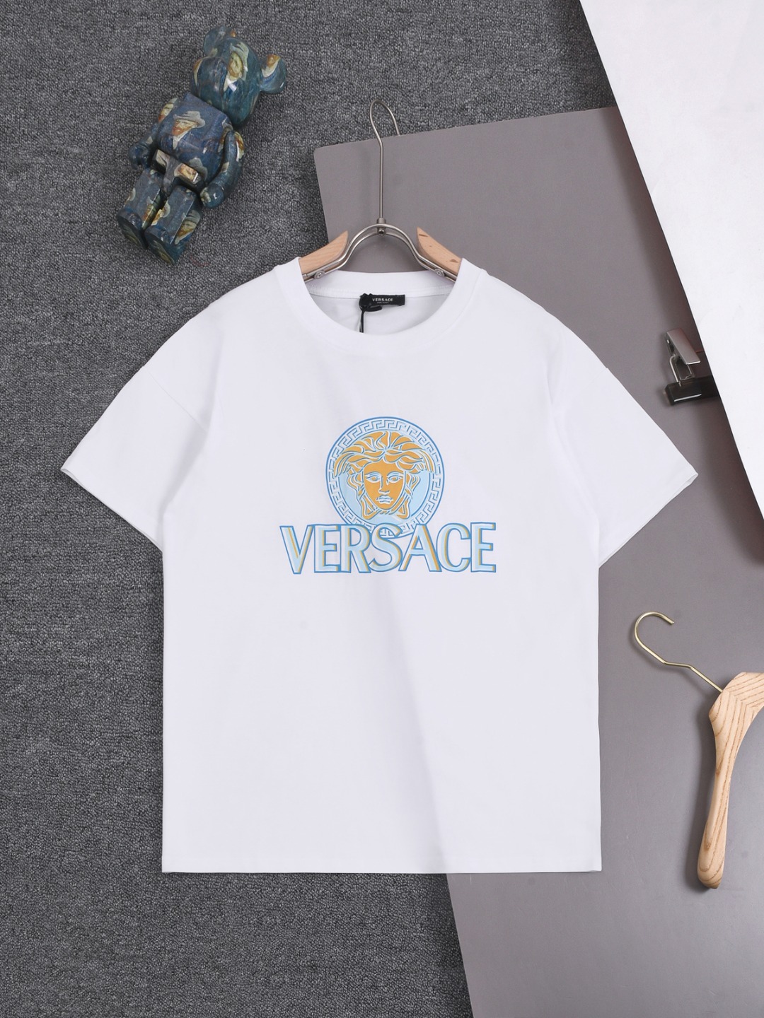 VERSACE 25SS Versace clásico, camiseta de manga corta cuello redondo con estampado de payaso, sincronizado con la web o…