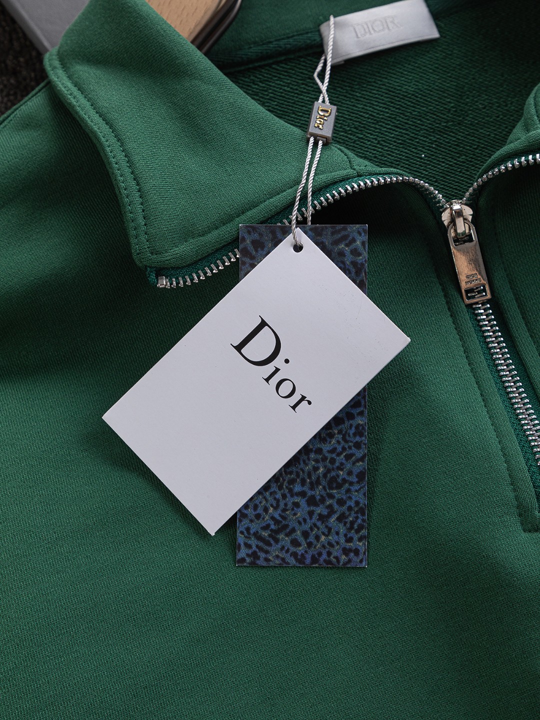 Dior 25SS Quarter-Zip Pullover Sweatshirt with Embroidered Logo - Green 13 o 1j2nfu0a4105o106kj9m1bhmr50