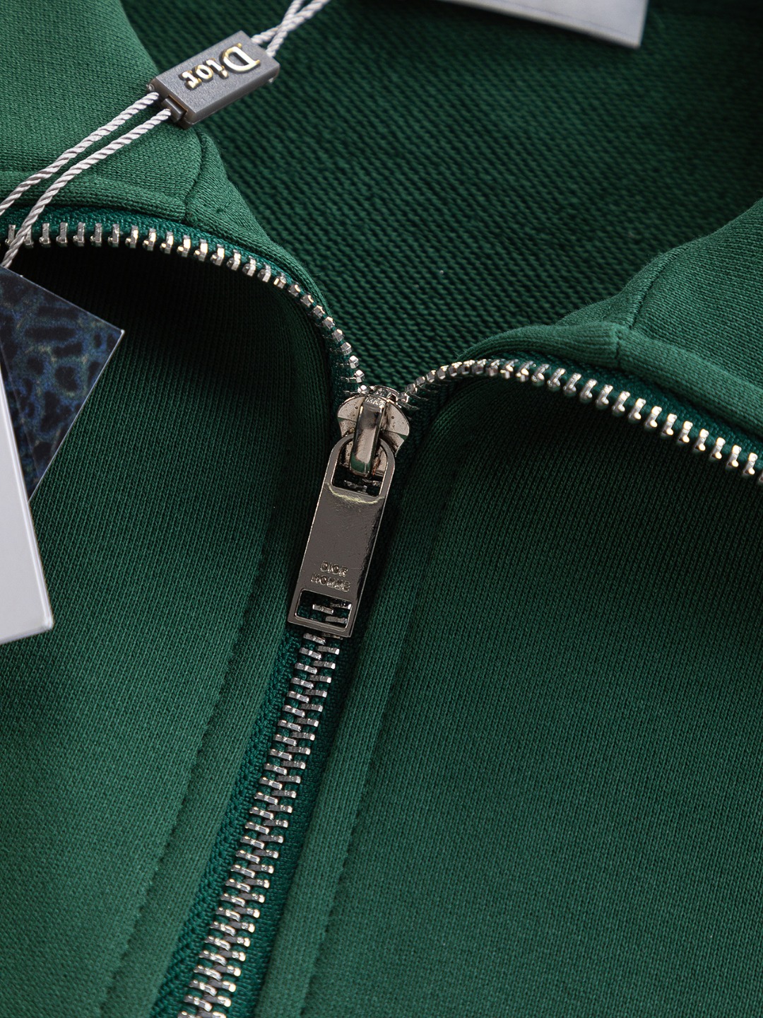Dior 25SS Quarter-Zip Pullover Sweatshirt with Embroidered Logo - Green 8 o 1j2nfu0a51bocvhreganidsf3
