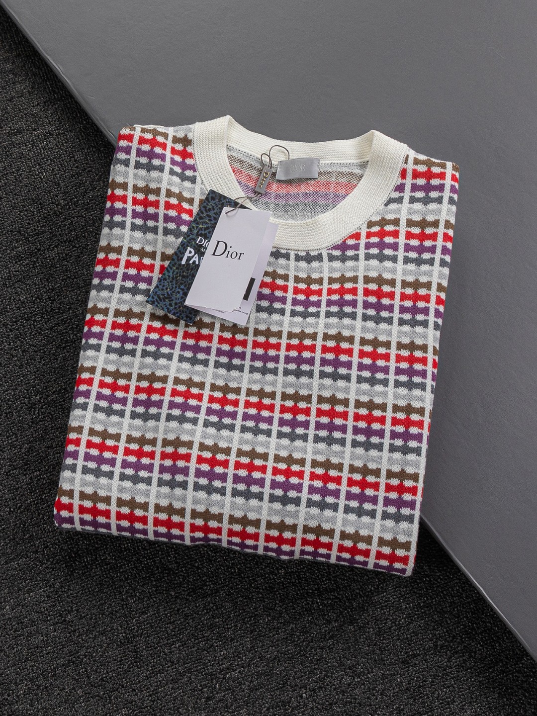 Dior Sweater Wool Cashmere Blend Multi-Color Grid Pattern Unisex Style 5 o 1j2ni4blr1m2qf37154a65g15f13