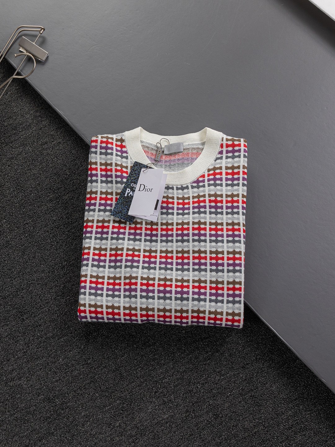 Dior Sweater Wool Cashmere Blend Multi-Color Grid Pattern Unisex Style 4 o 1j2ni4blr4goato1v321pgjqde2