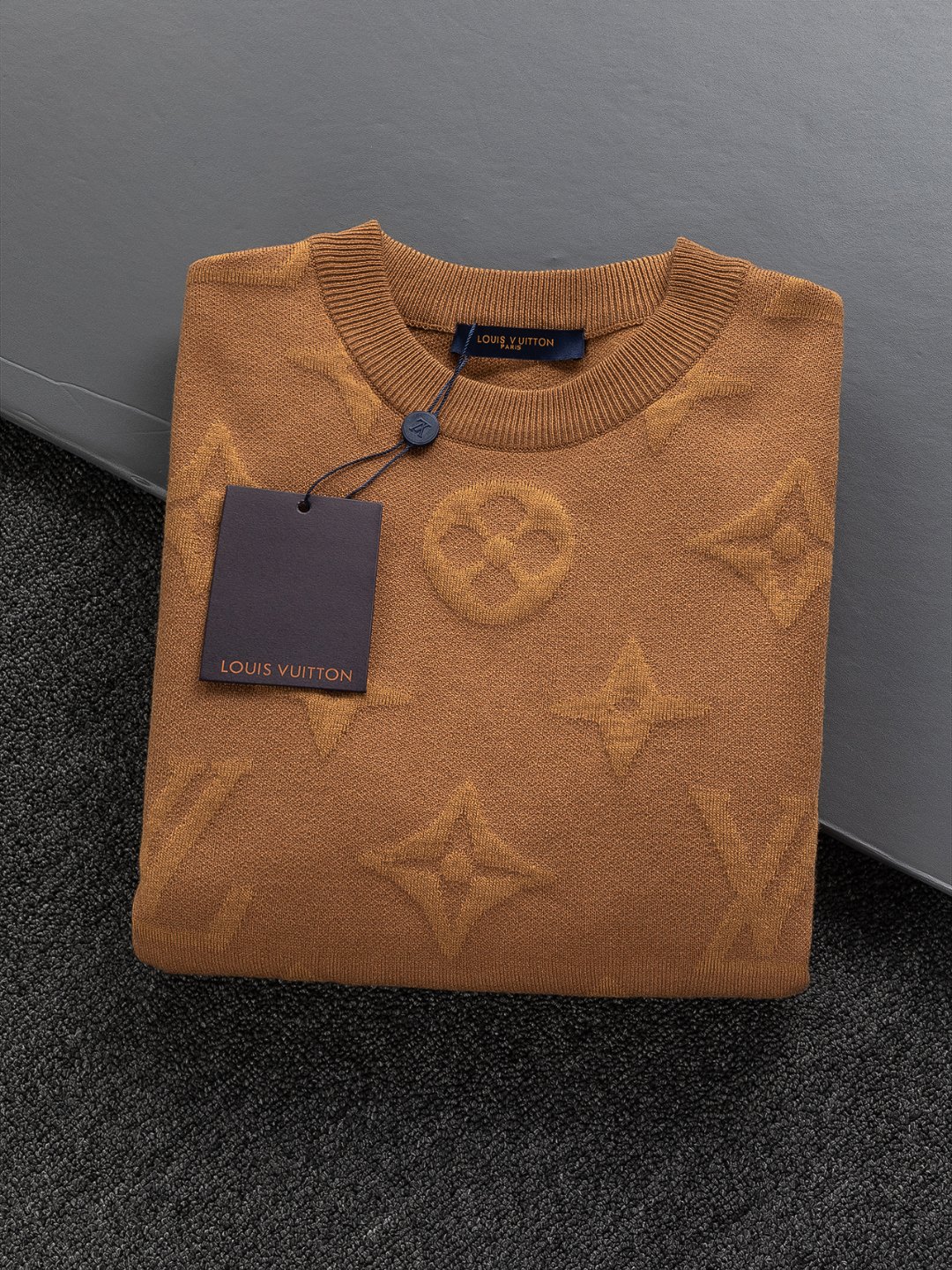 Louis Vuitton Sweater Men's Women's Jacquard Embroidered Logo Unisex 4 o 1j456mirm10601n8josj1306dim6