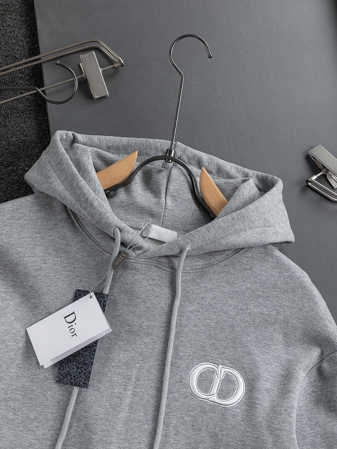 Dior CD Logo Embroidered Hoodie Cotton Blend Sweatshirt for Men and Women 6 o 1j484tns71h5j10215dgb0runf5
