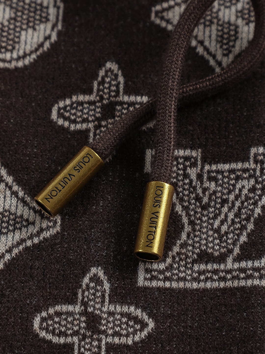 Louis Vuitton Sudadera con Capucha Jacquard Trébol Monograma Marrón Unisex 9 o 1j485o5111jgem1761d6r91tbu2