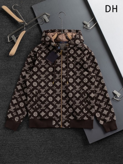 Louis Vuitton Sudadera con Capucha Jacquard Trébol Monograma Marrón Unisex 1 Louis Vuitton Sudadera con Capucha Jacquard Trébol Monograma Marrón Unisex