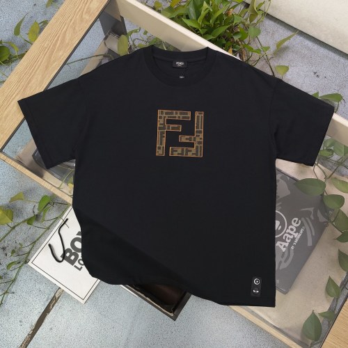 Fendi Embroidered Logo Tee - Unisex Cotton Short Sleeve T-Shirt 1 Fendi Embroidered Logo Tee - Unisex Cotton Short Sleeve T-Shirt