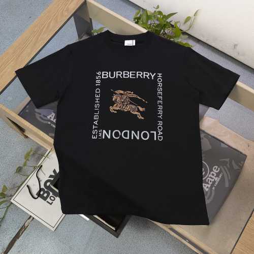 Burberry Cotton T-Shirt with War Horse Logo Print - Unisex Casual Tee. 1 Burberry Cotton T-Shirt with War Horse Logo Print - Unisex Casual Tee.