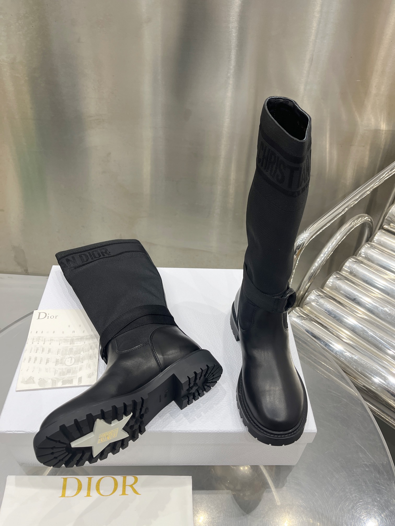 Dior Women's Black Leather Long Boots Comfortable and Stylish, Size 35-41 5 i1698599947 5509 3