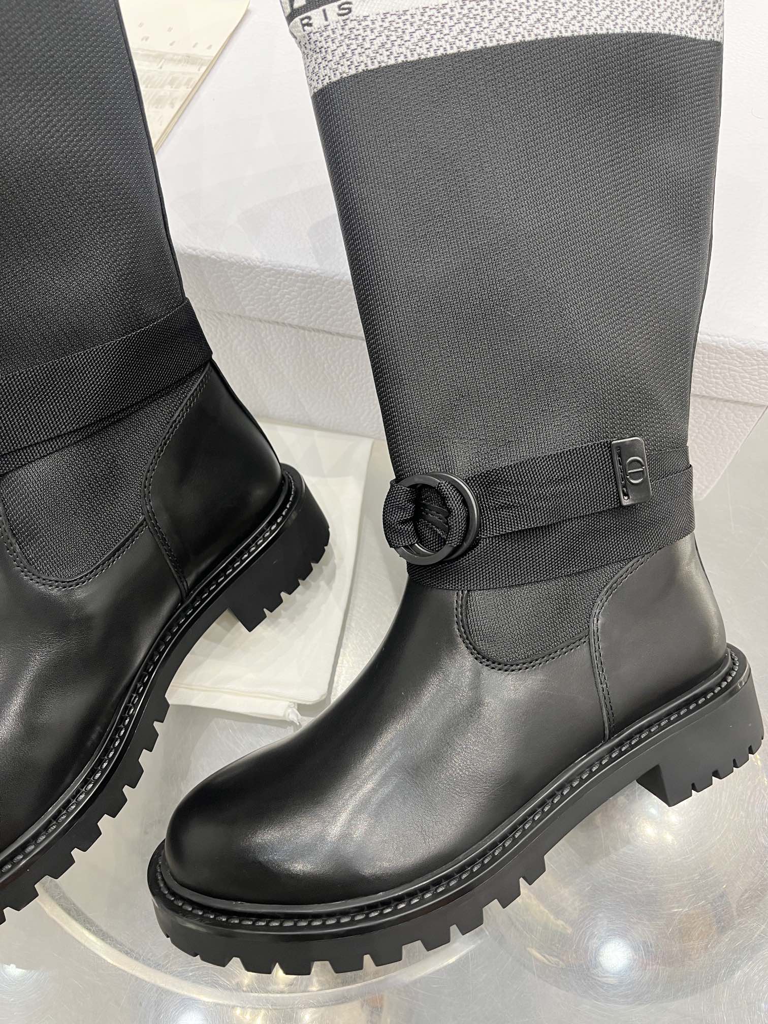 Dior Women's Black Leather Over-the-Knee Boots, Soft & Comfortable, Sizes 35-41 10 i1698600046 3972 8