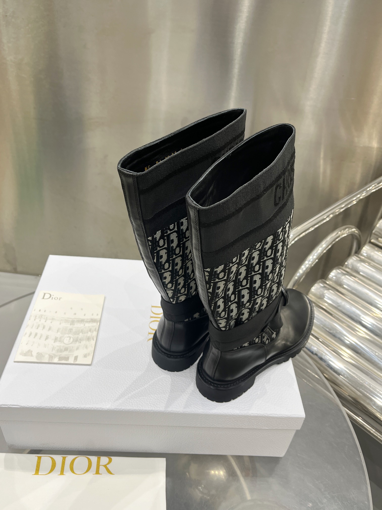 Dior Women's Black Leather Long Boots Soft Comfortable Size 35-41 4 i1698600117 1138 3
