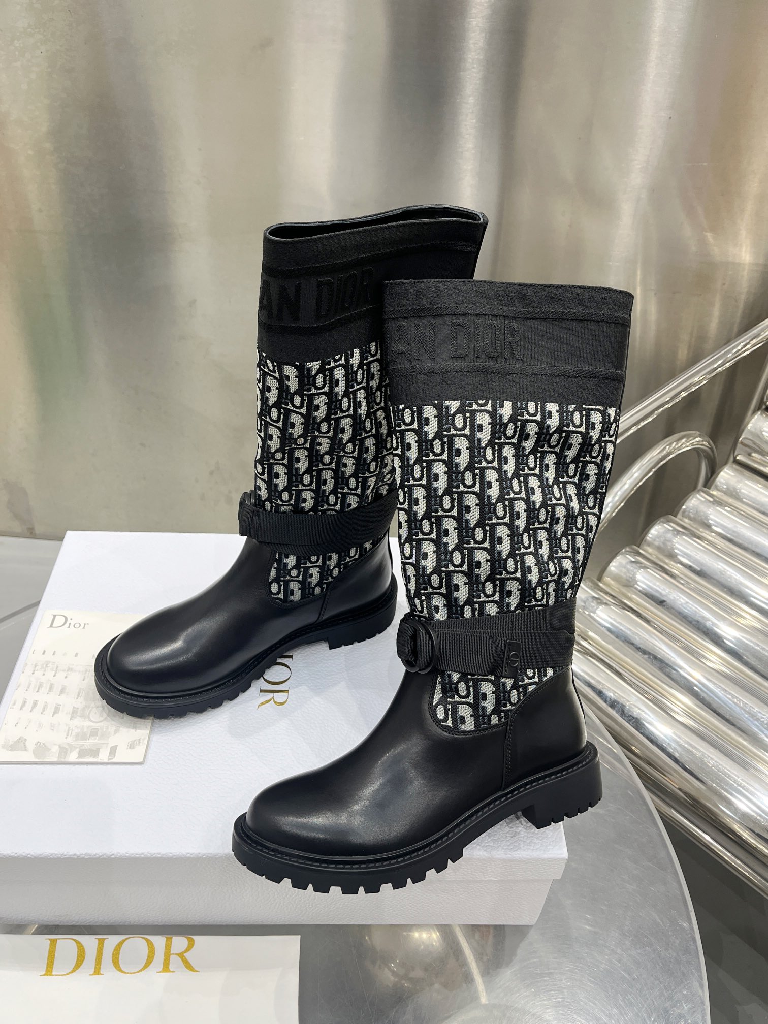Dior Women's Black Leather Long Boots Soft Comfortable Size 35-41 5 i1698600117 8487 2
