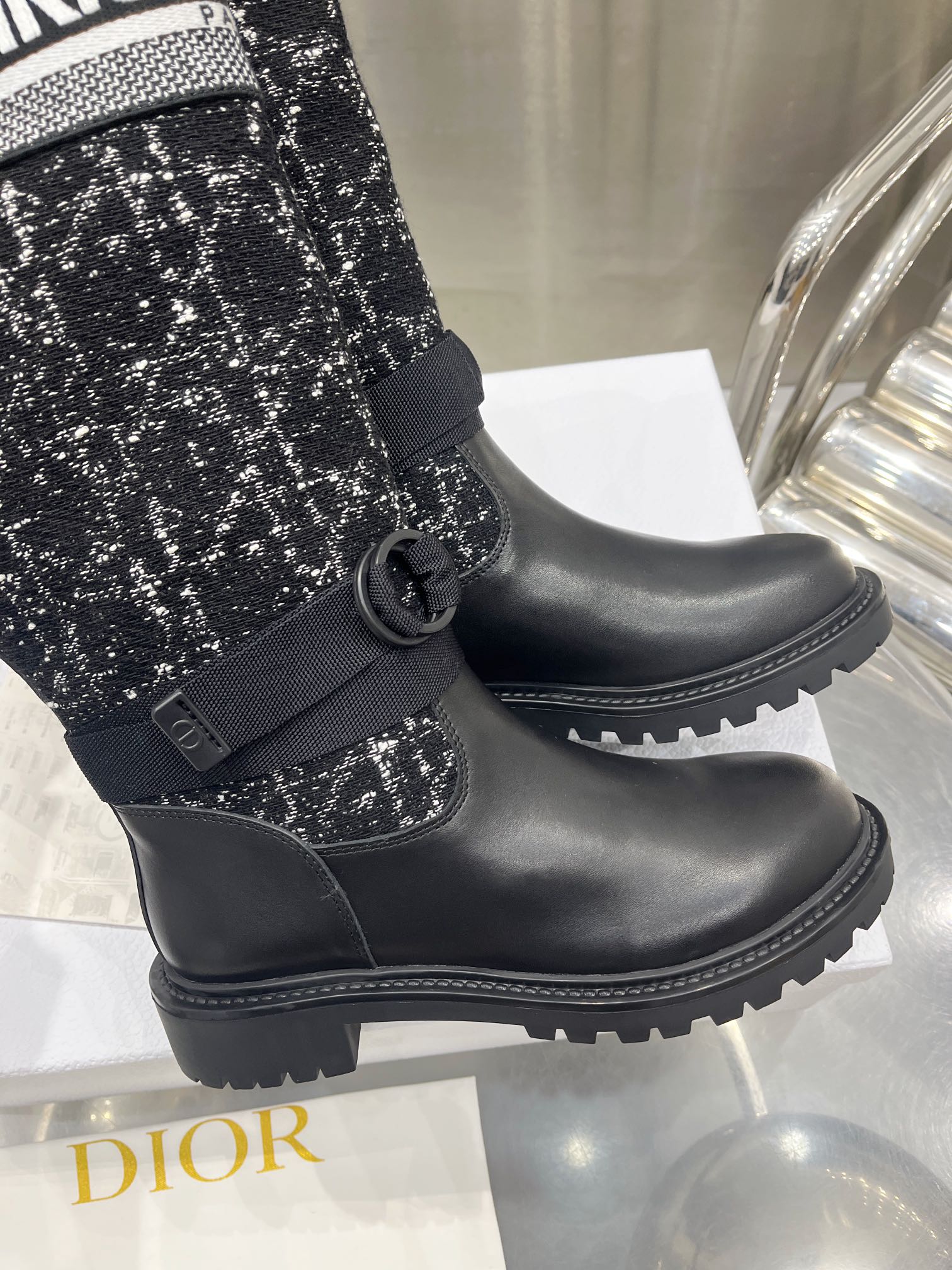 Dior FW23 Embroidered High Boots: Luxurious Wool & Leather, Lucky Star Sole 7 i1698600182 6155 5