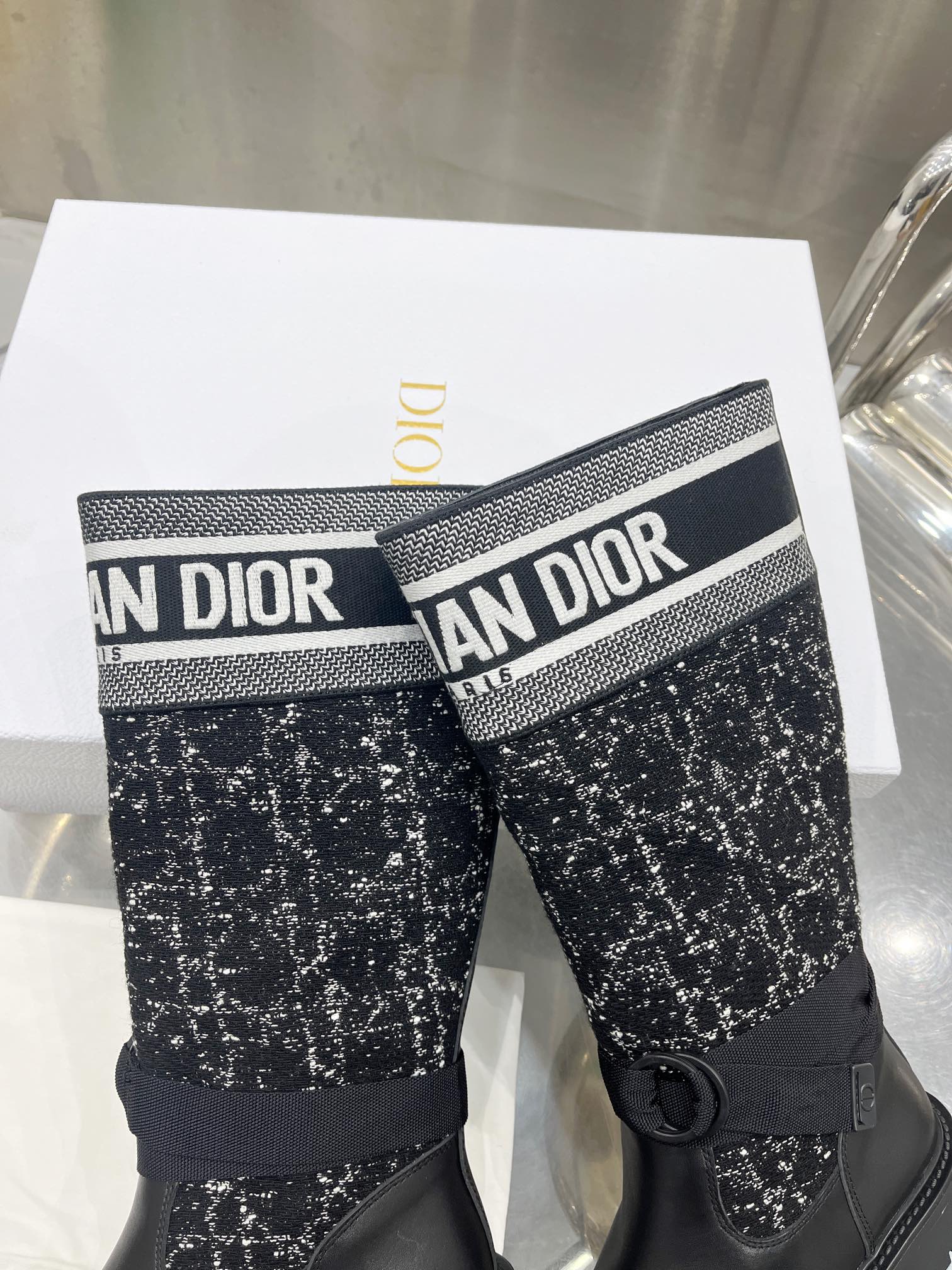 Dior FW23 Embroidered High Boots: Luxurious Wool & Leather, Lucky Star Sole 8 i1698600182 8163 6