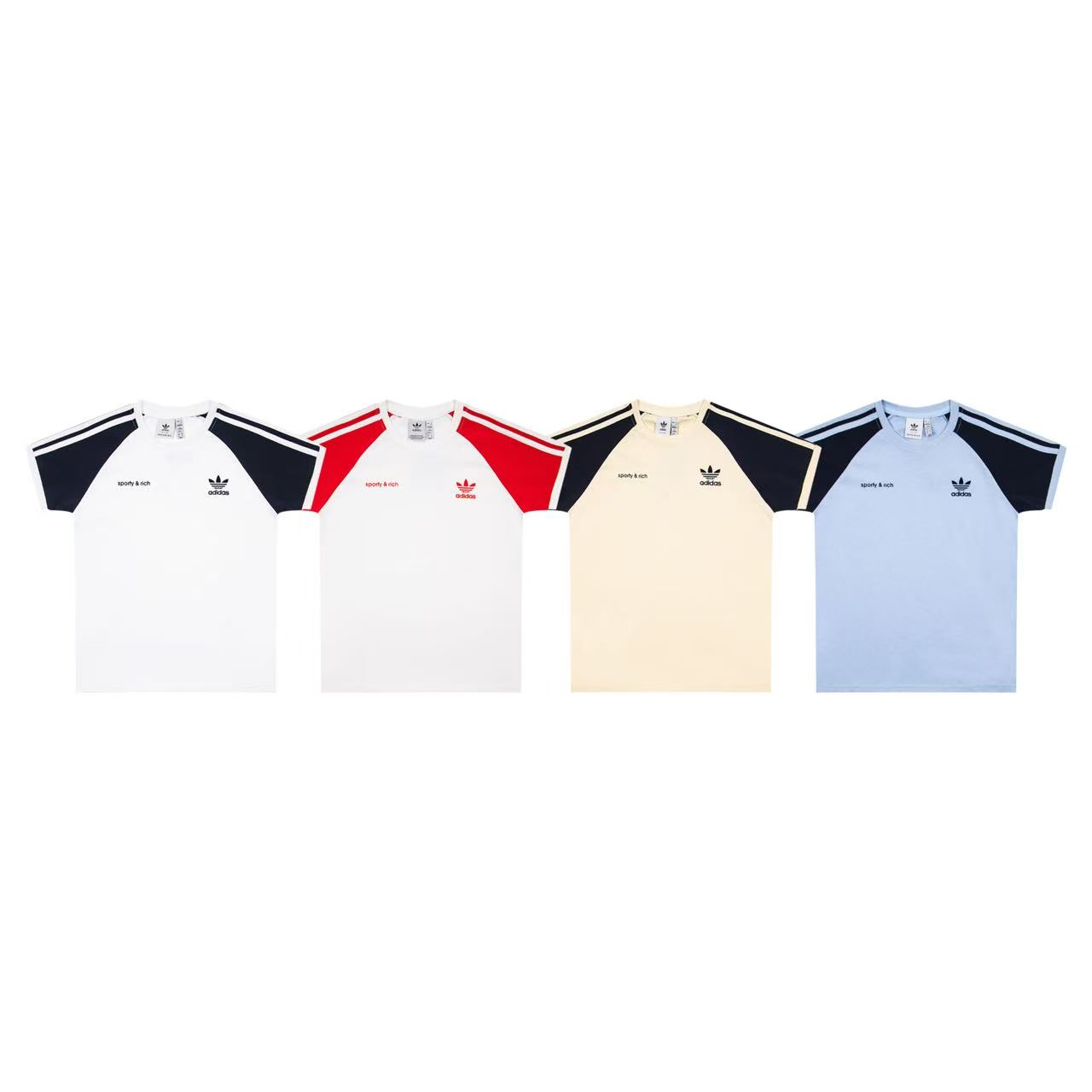 Modelo 5251 p70 Adidas trébol, mismo estilo que Song Yuqi, camiseta de manga corta con hombros caídos, algodón puro, tr…