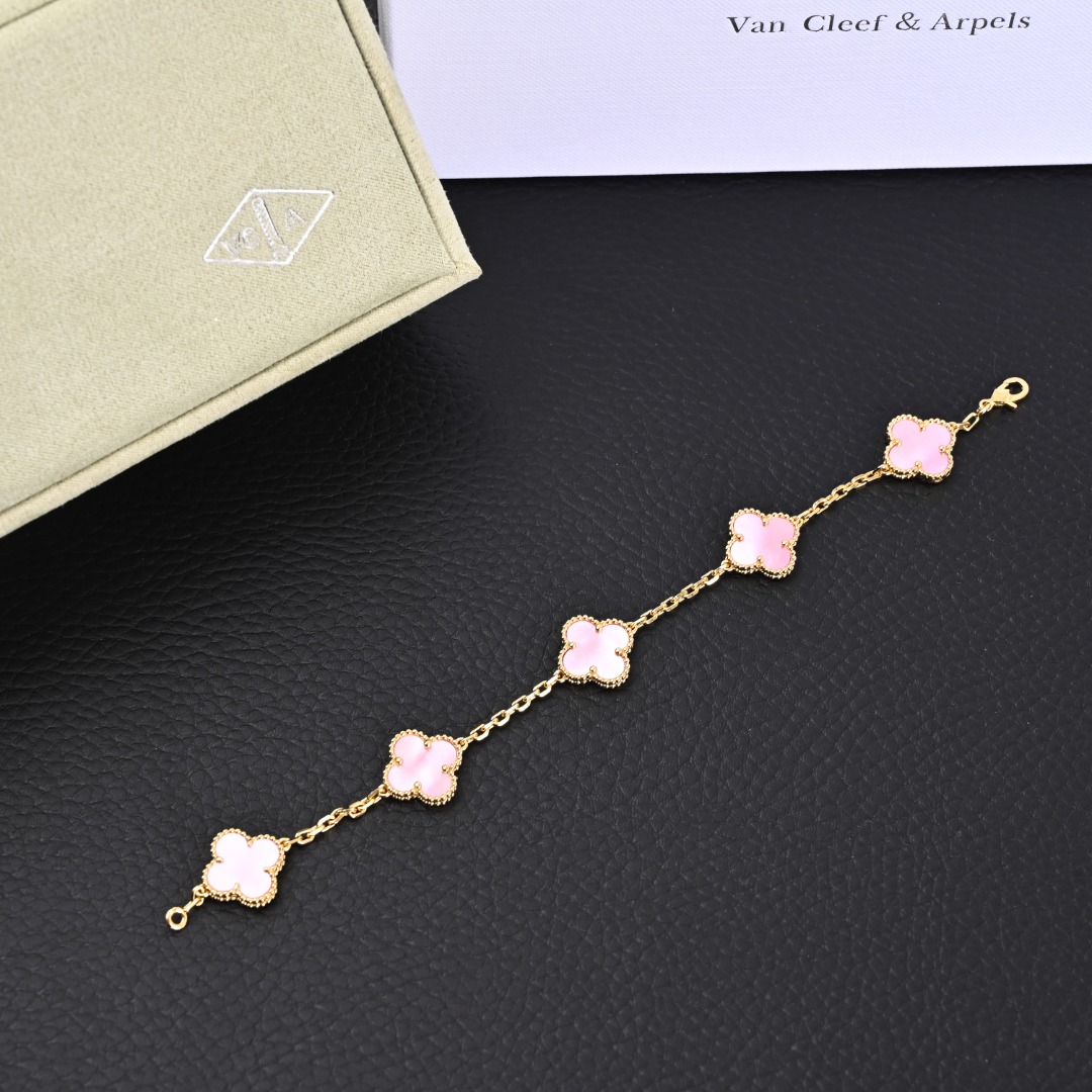 Van Cleef Arpels梵克雅宝VCA 经典四叶草手链 樱花粉 附包装
