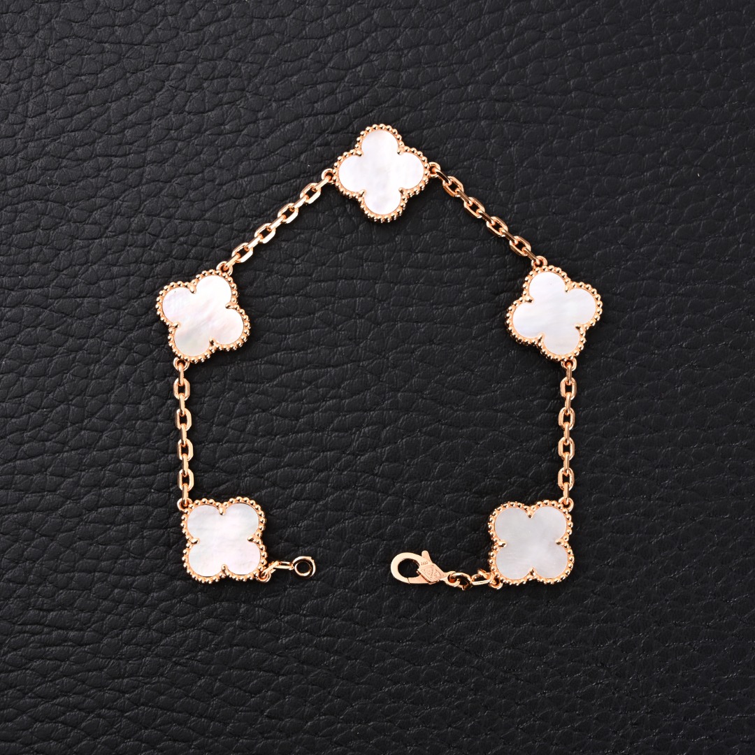 Van Cleef Arpels梵克雅宝VCA 经典四叶草手链 #客订高版本订单款 附全套包装,包装损坏扣除20元,谢谢谅解 Size:18cm左右可调节