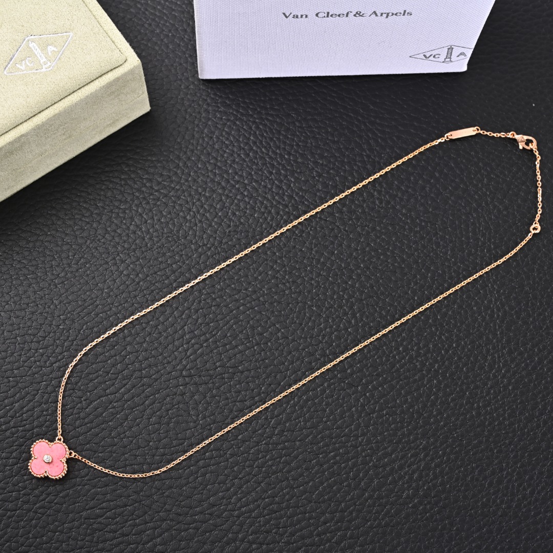 Van Cleef Arpels梵克雅宝VCA 四叶草五花项链 樱花粉 附包装