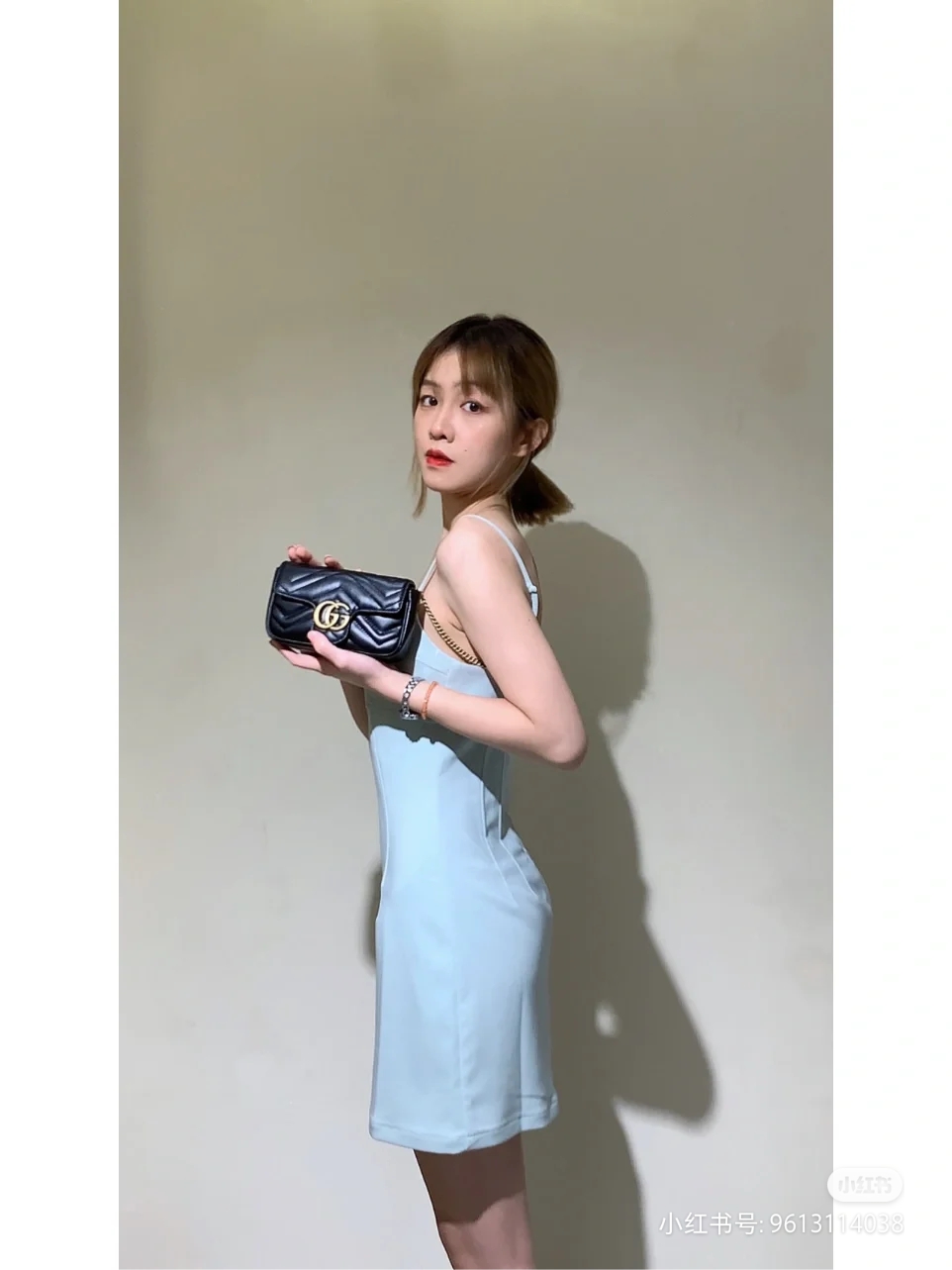 GUCCI古驰GUC GG Marmont MINI 超迷你马蒙链条包  上身参考
古驰包包